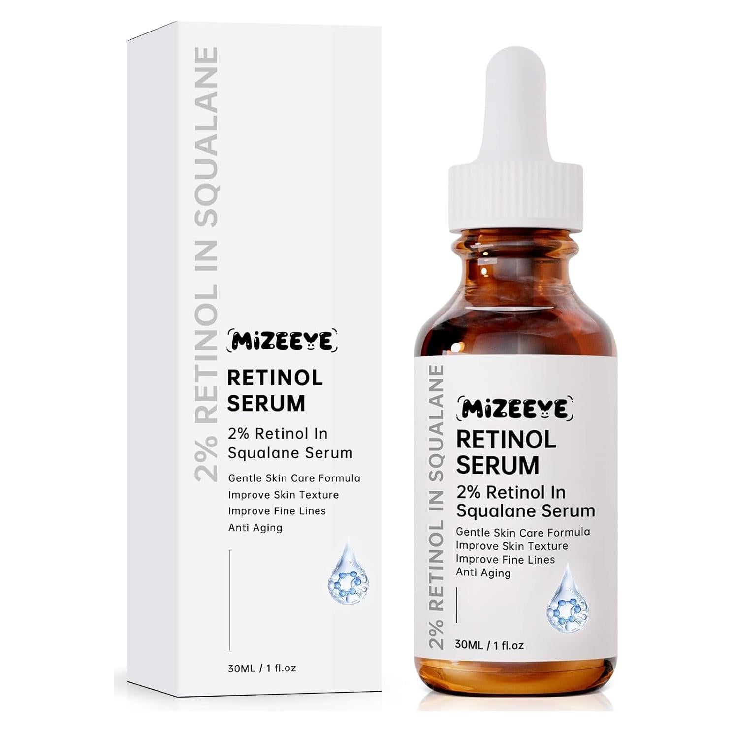 Suero de Retinol 2% MIZEEYE en Escualano 30ml Hidratante