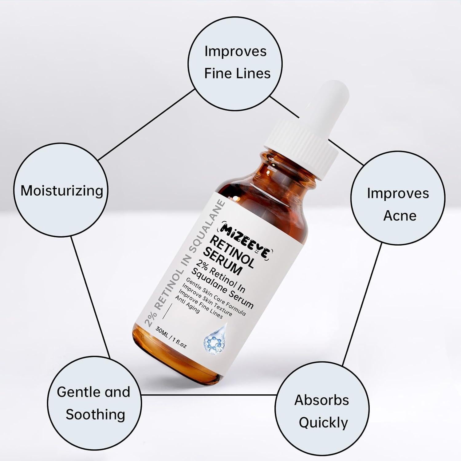 Suero de Retinol 2% MIZEEYE en Escualano 30ml Hidratante