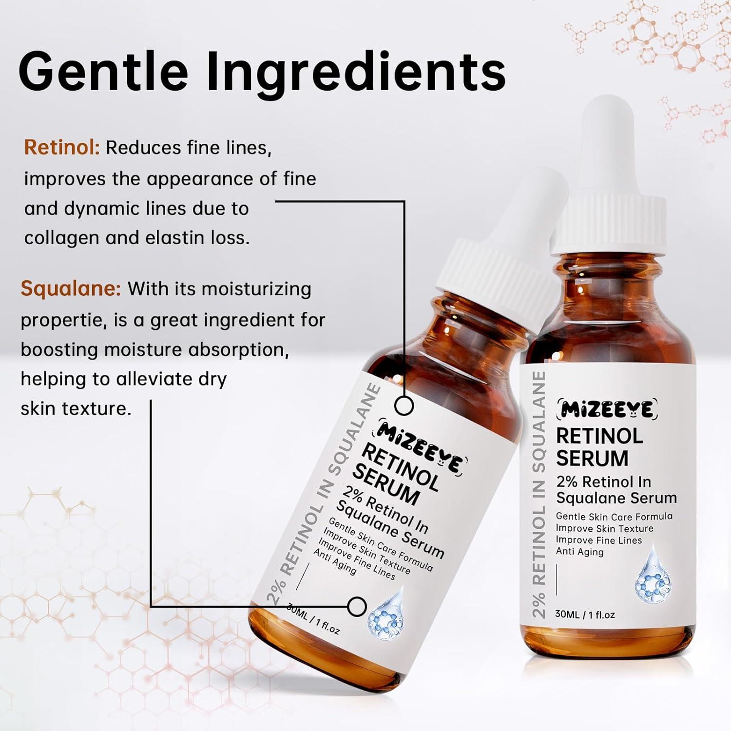 Suero de Retinol 2% MIZEEYE en Escualano 30ml Hidratante