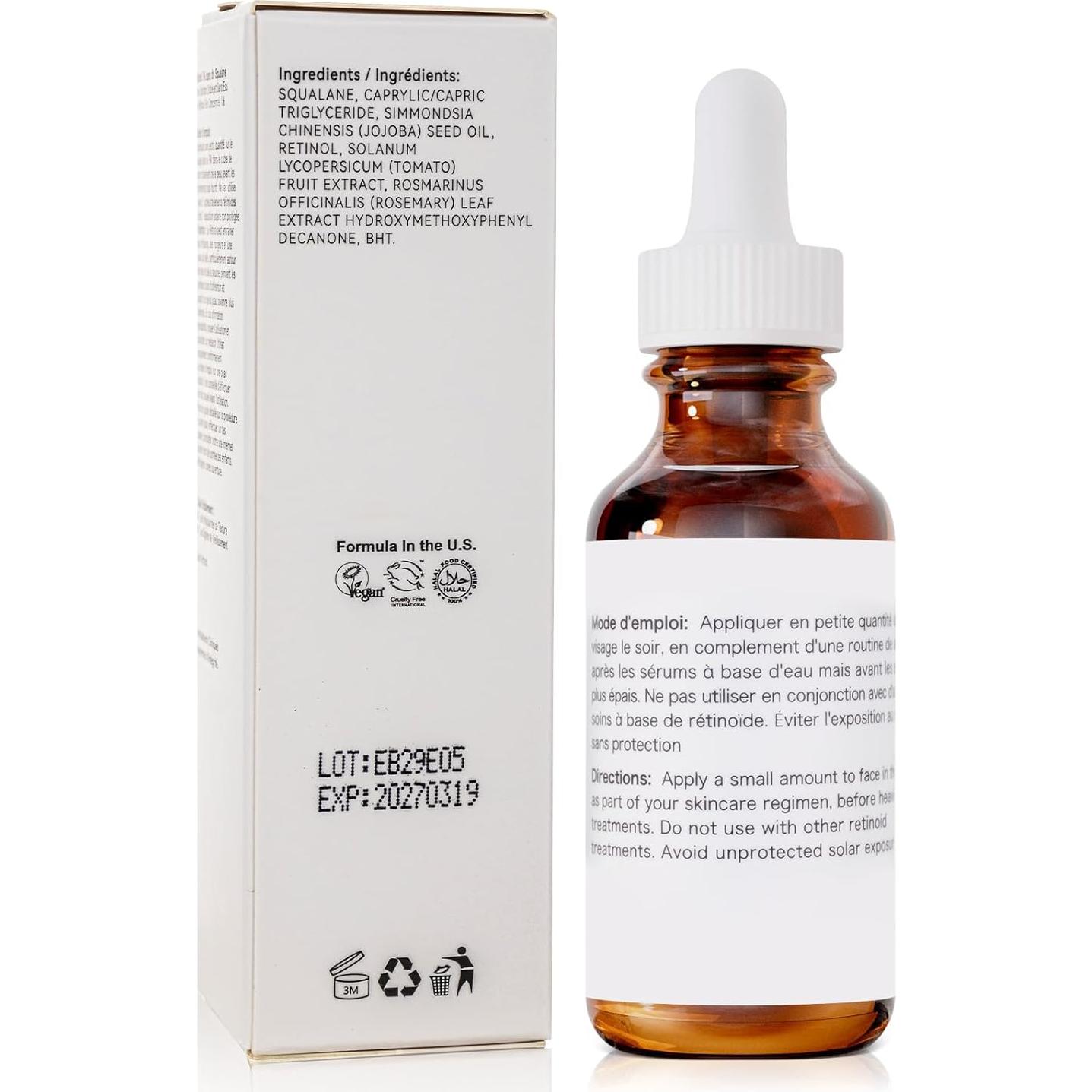 Suero de Retinol 2% MIZEEYE en Escualano 30ml Hidratante