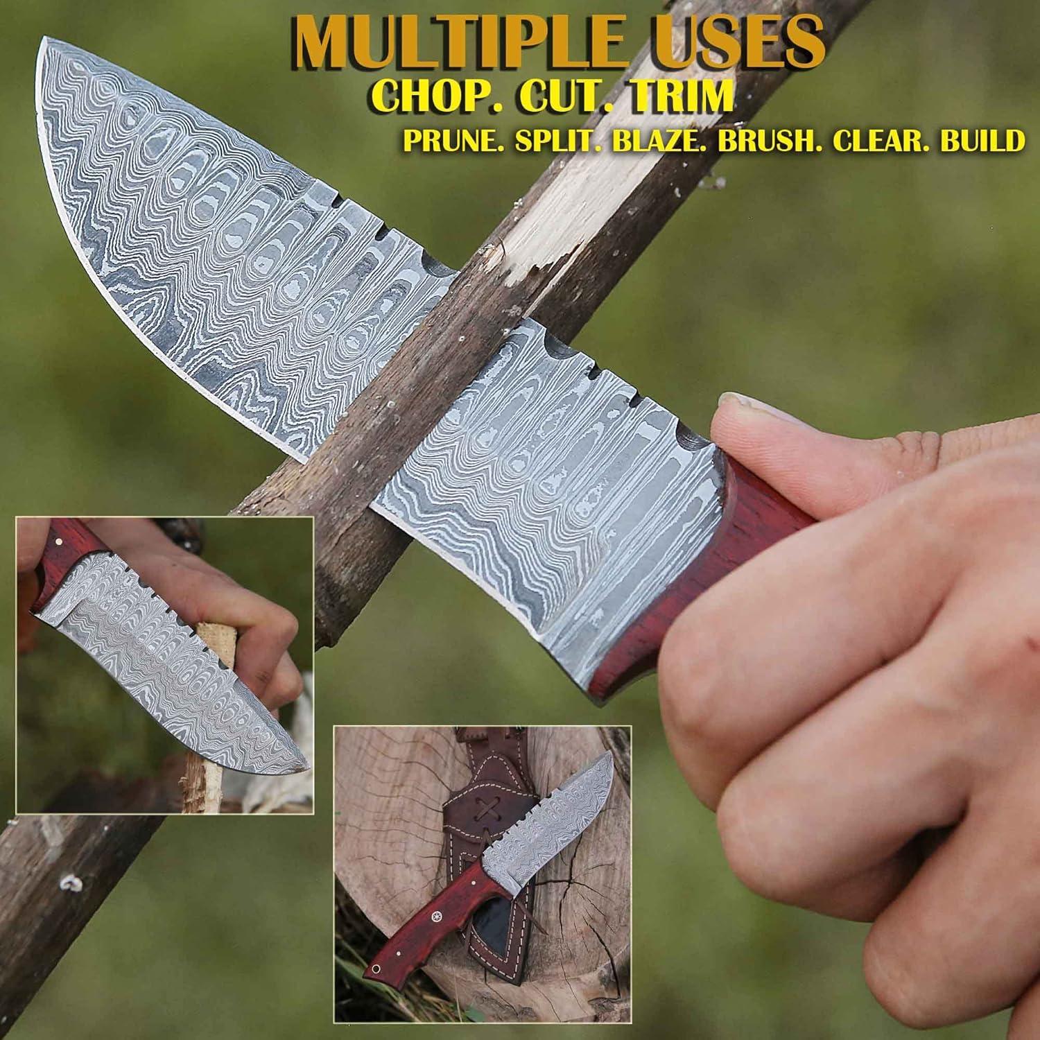 Cuchillo de Caza Bushcraft Cheetha Hunter 25.4 cm Damasco