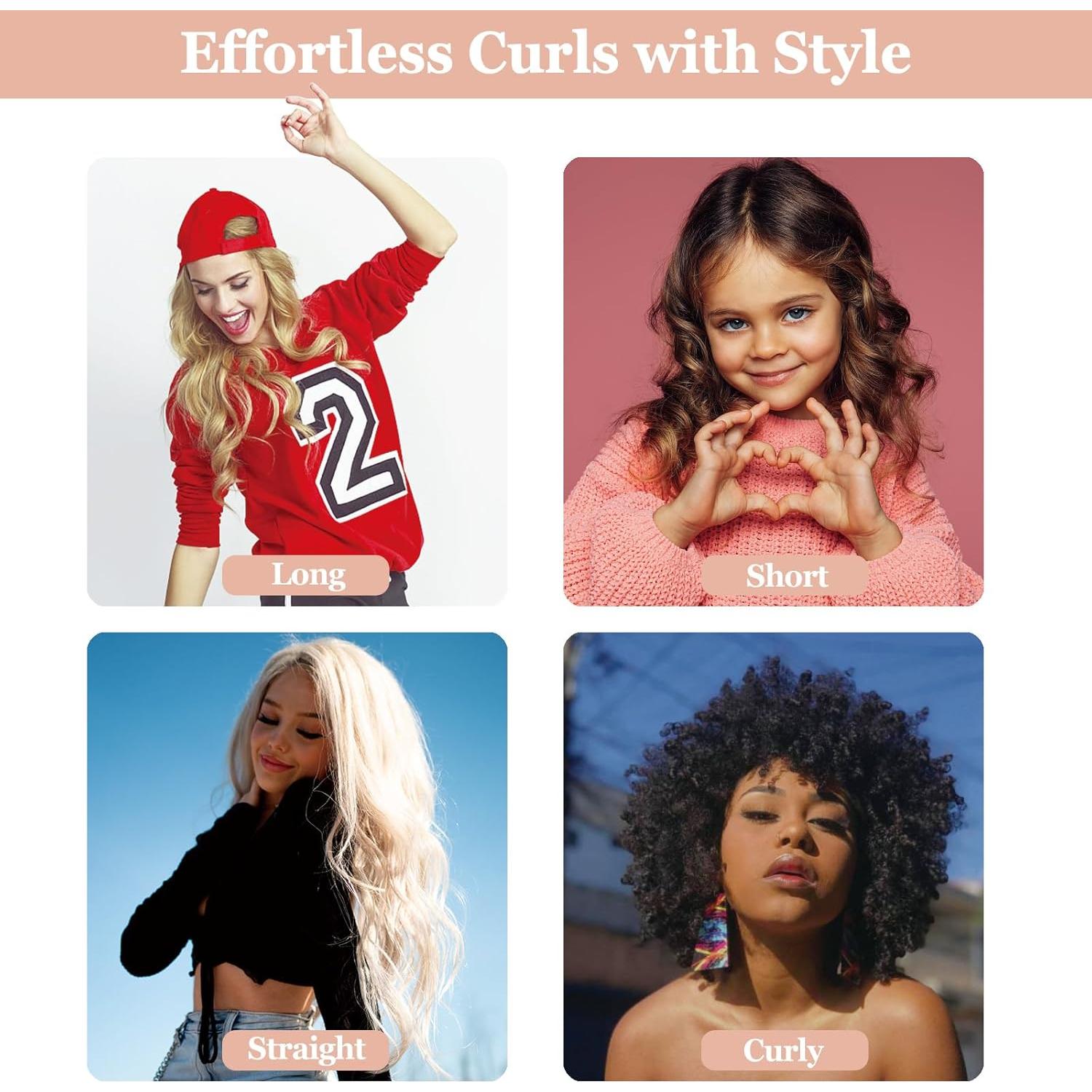 Rulos de Terciopelo Sin Calor PetalPursuit 180 cm Negro