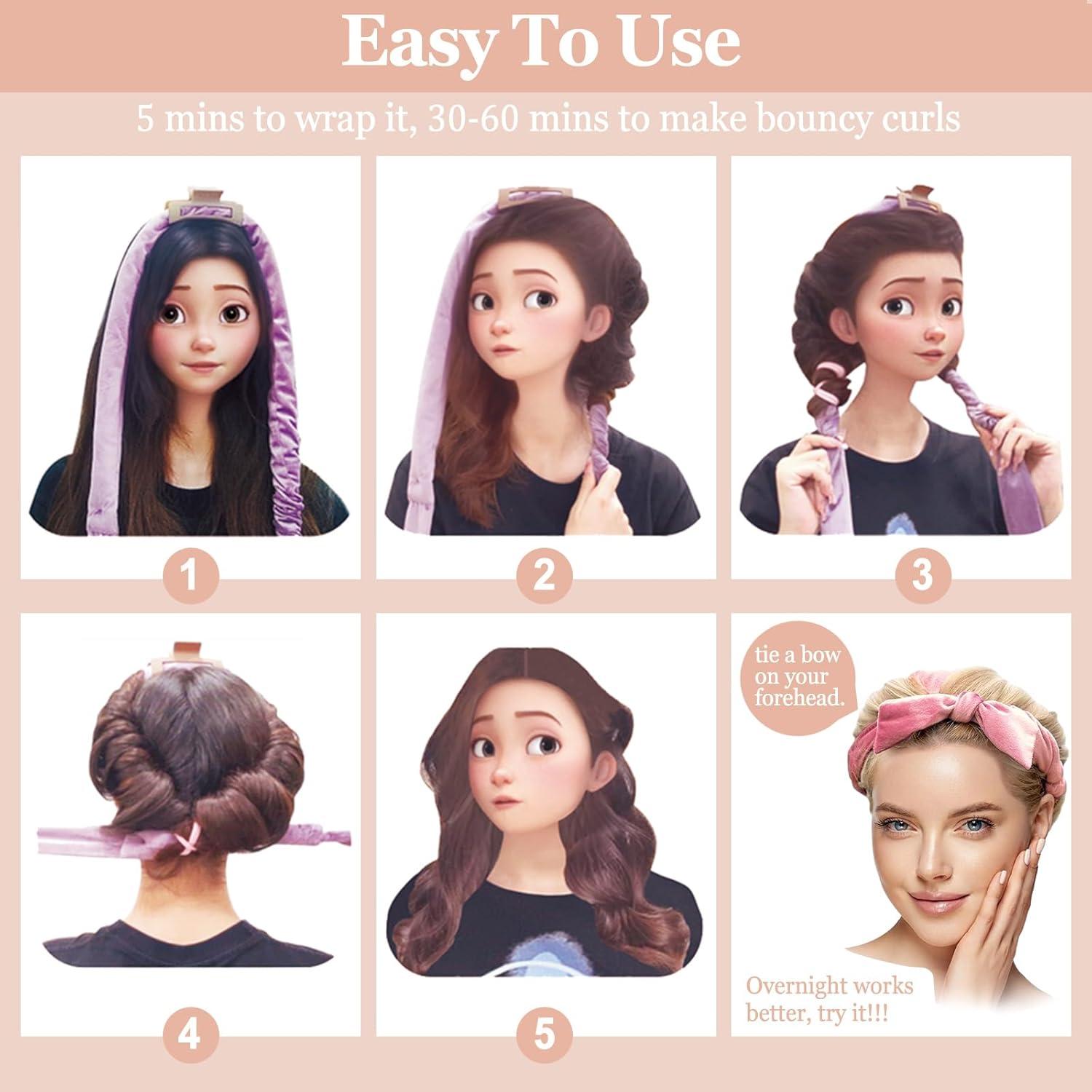 Rulos de Terciopelo Sin Calor PetalPursuit 180 cm Negro