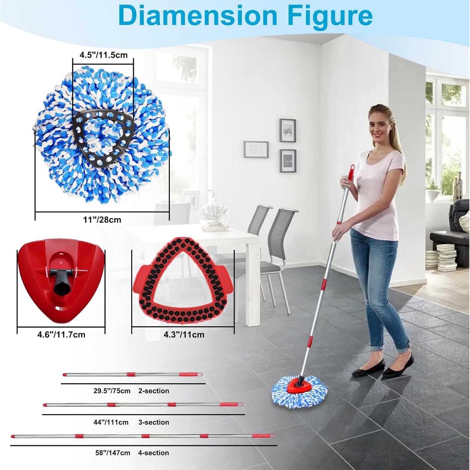 Cabezal de Mopa y Cepillo Pkulater para RinseClean Azul