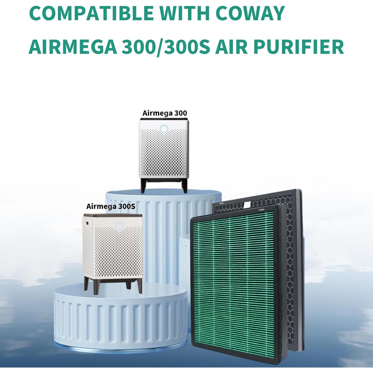 Paquete de 2 Filtros HEPA H13 para Purificador Coway Airmega 300/300S