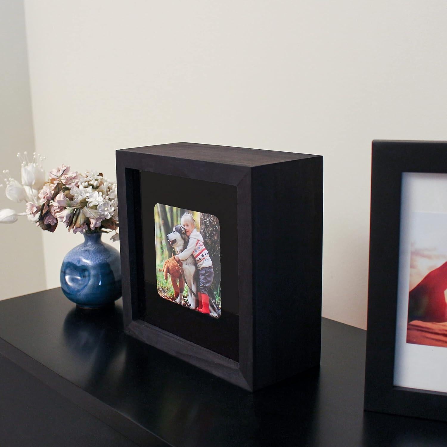 Marco Ocultador de Cámara Wyze V3 - Madera Negra 18.4x18.4cm