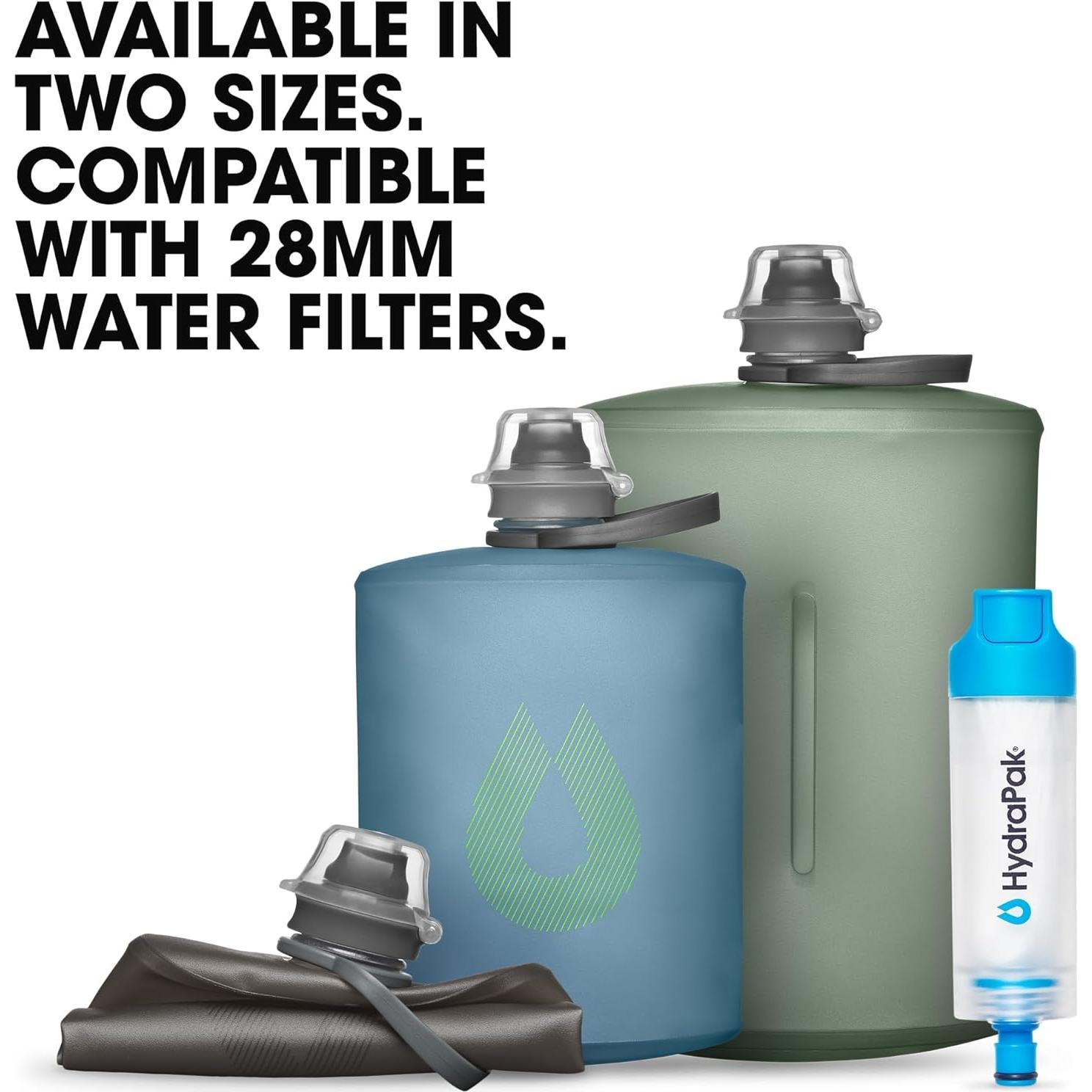 Botella de Agua Plegable HydraPak Stow 1L Libre de BPA