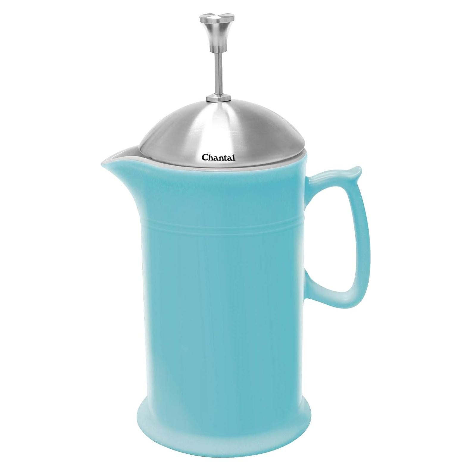 Prensa Francesa de Cerámica Chantal 28 oz Aqua con Émbolo