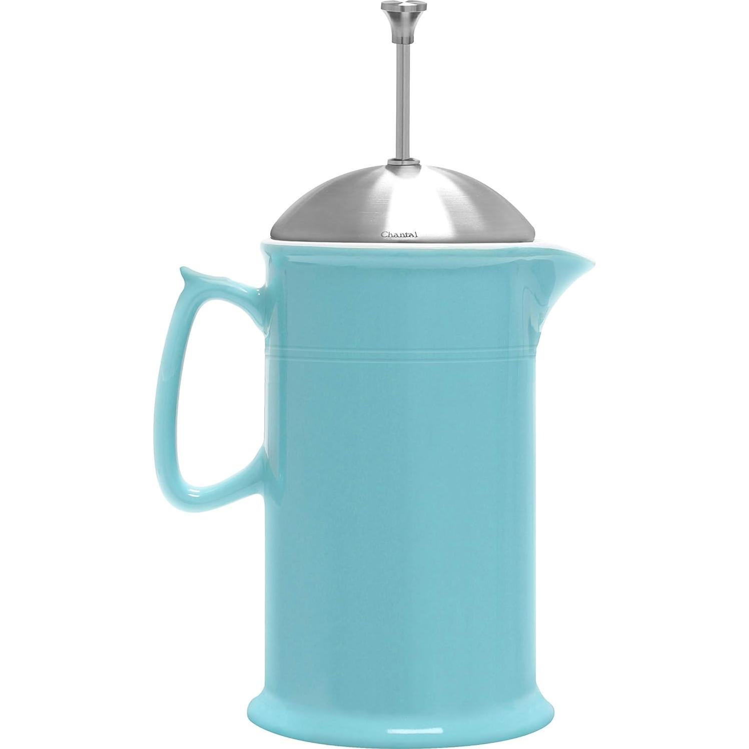 Prensa Francesa de Cerámica Chantal 28 oz Aqua con Émbolo