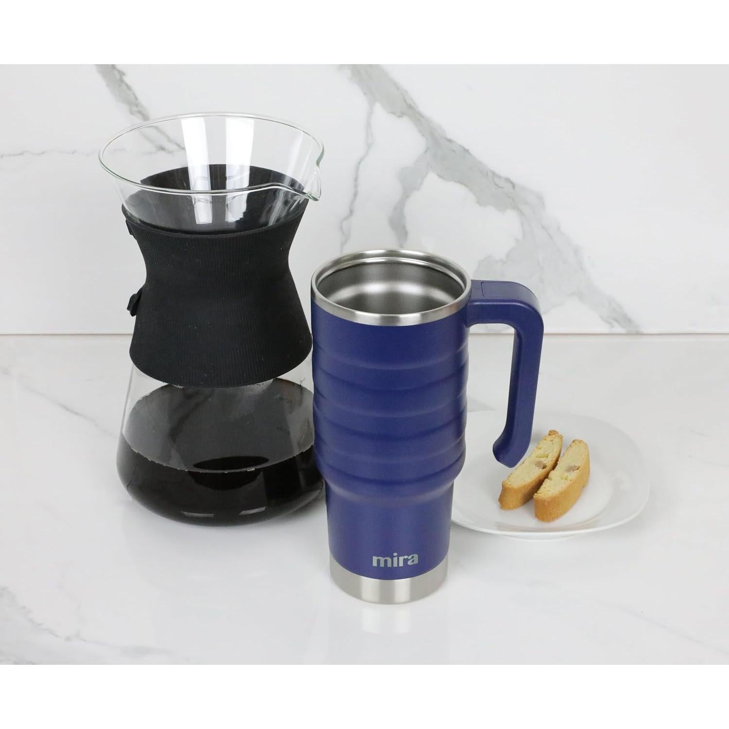 Taza de Viaje Aislada MIRA 24 oz Acero Inoxidable Marino