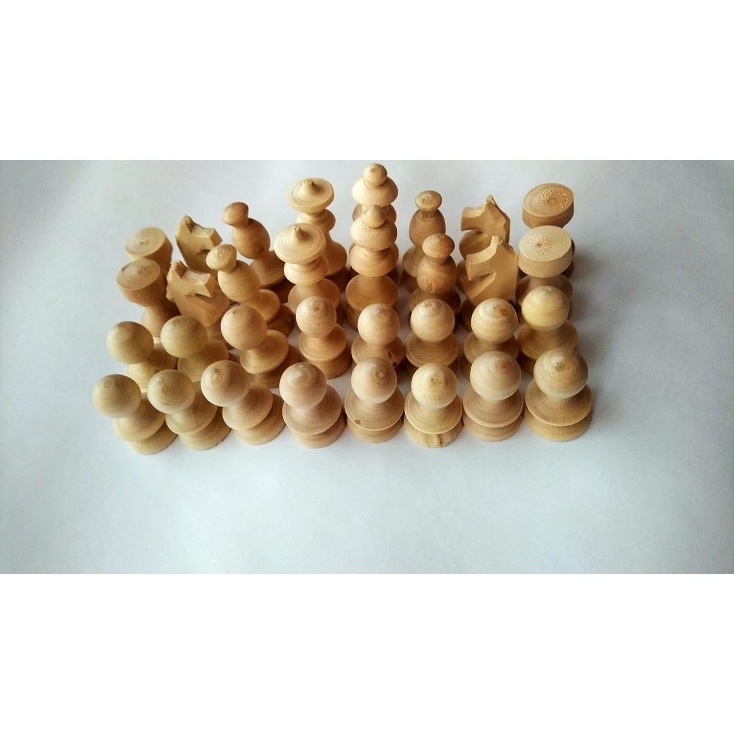 Juego de Ajedrez de Madera Natural DIY - Piezas Torneadas a Mano