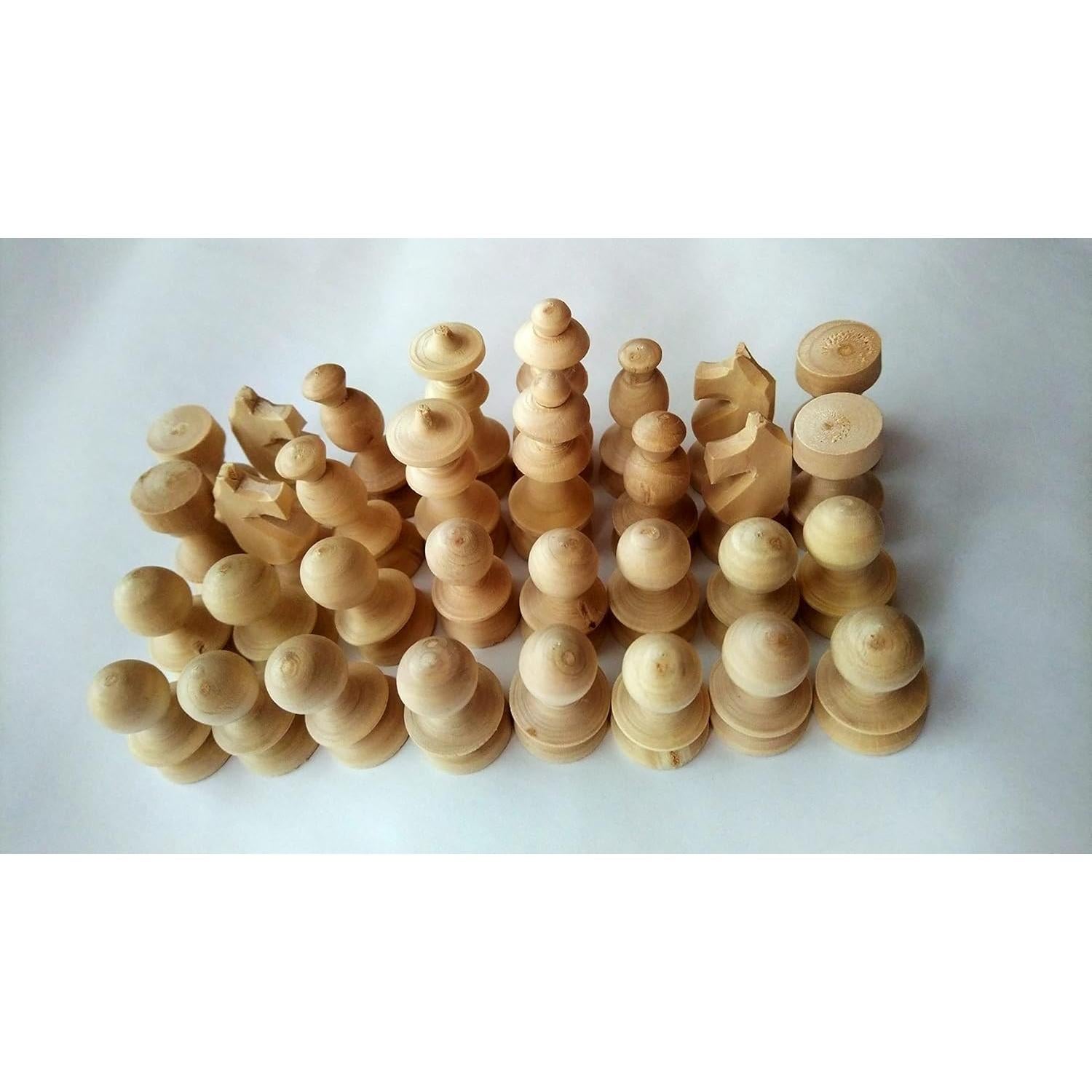 Juego de Ajedrez de Madera Natural DIY - Piezas Torneadas a Mano