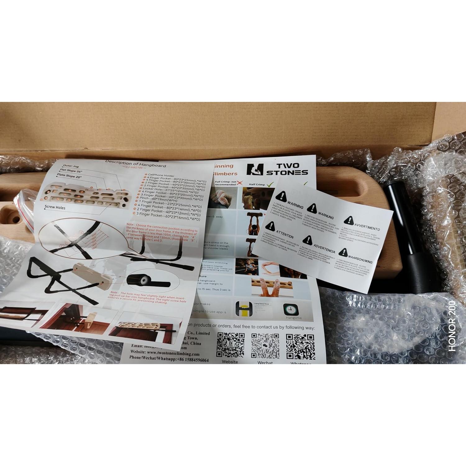 Hangboard para Escalada TWO STONES CJ-HB2106 con Barra de Dominadas