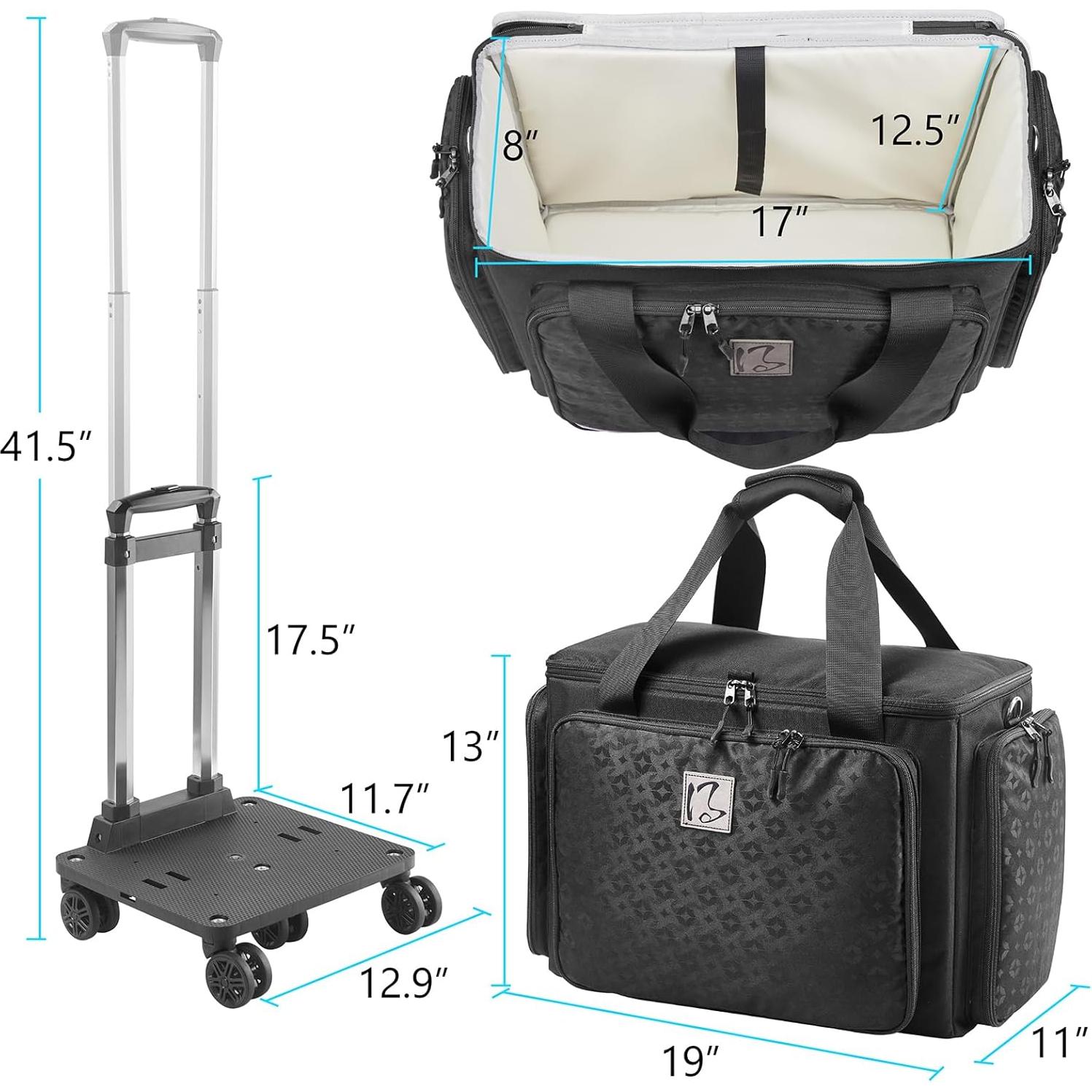 Bolsa de máquina de coser con carro YKK, 48.3x27.9x33 cm