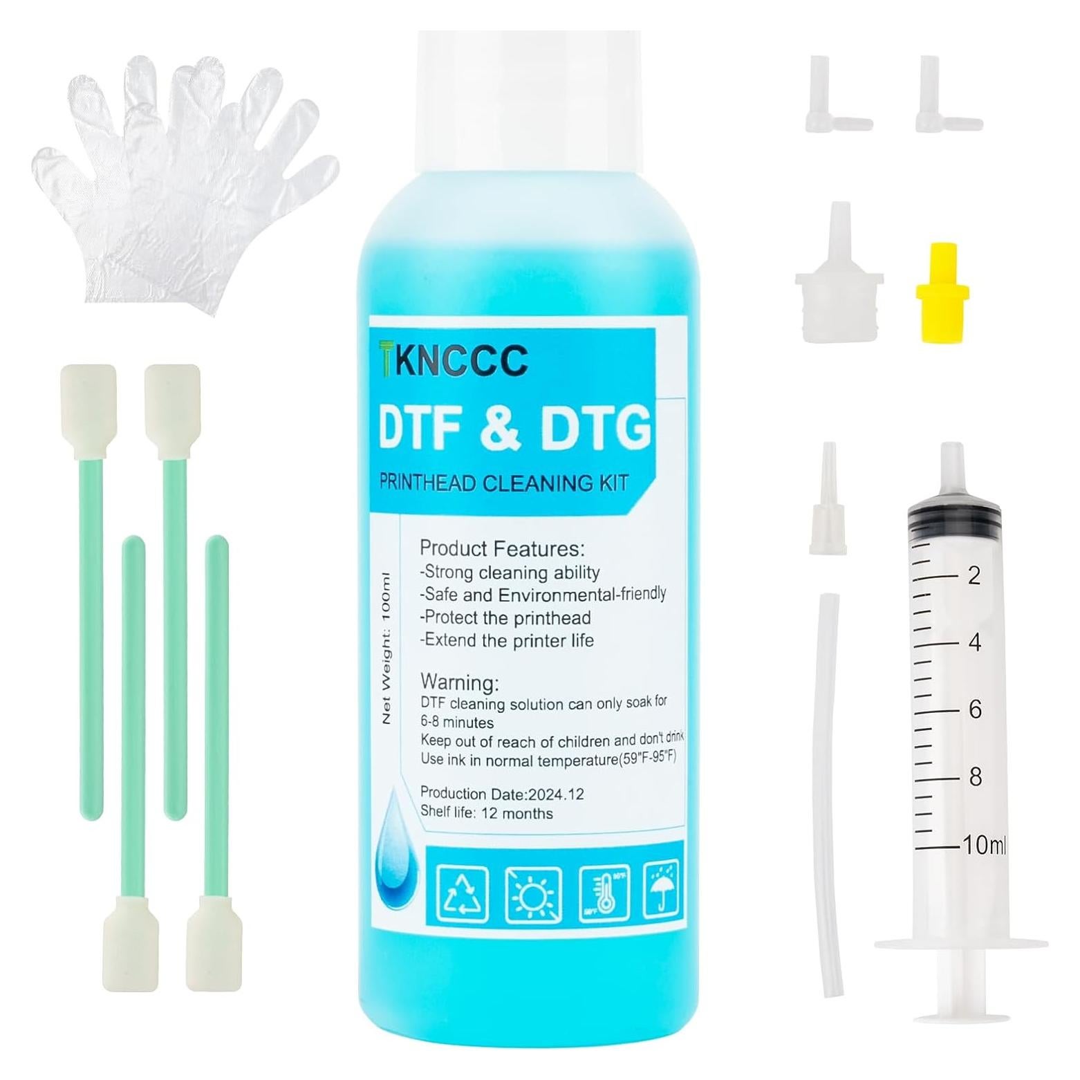 Kit de Limpieza de Cabezal DTF DTG TKNCCC 100ML para Impresoras