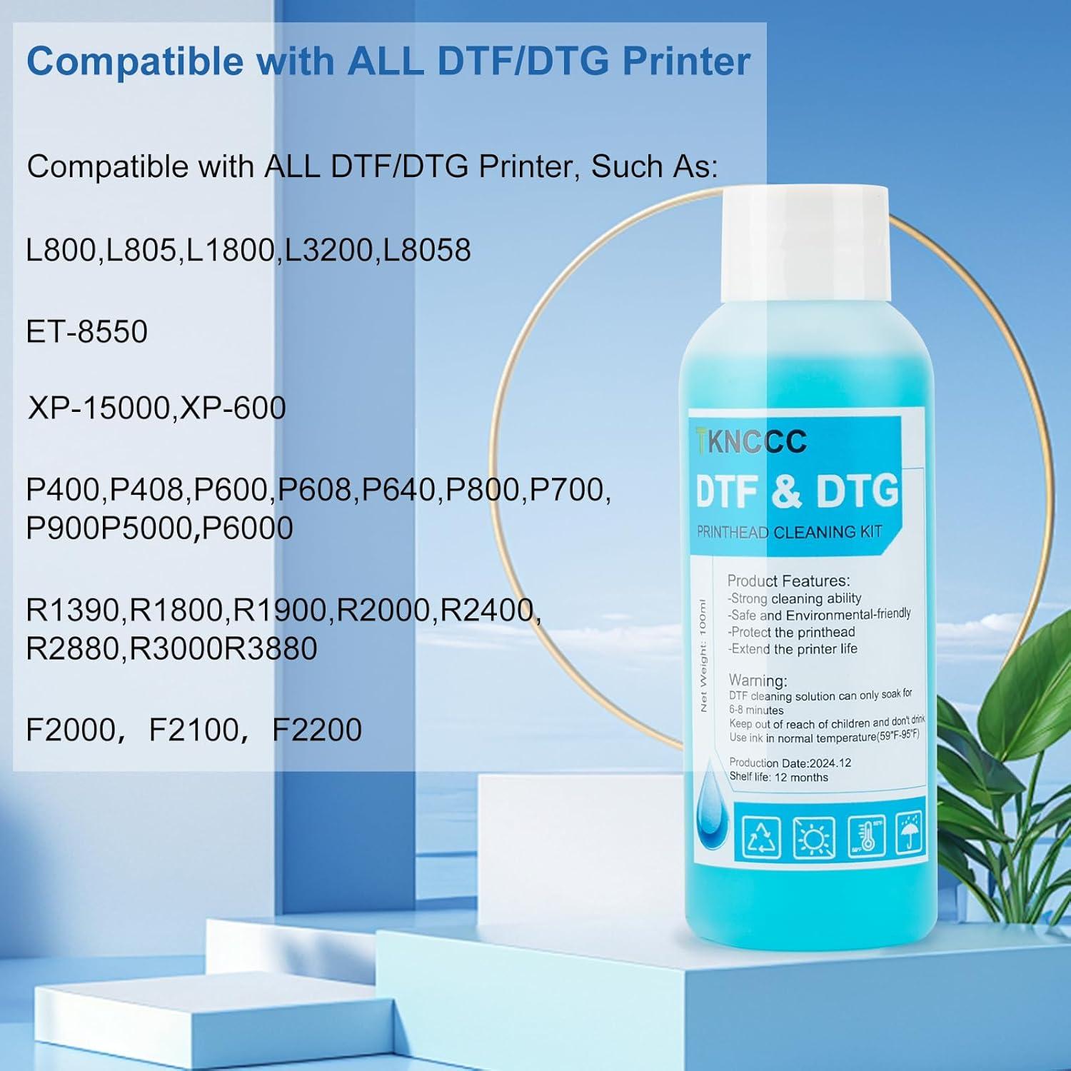 Kit de Limpieza de Cabezal DTF DTG TKNCCC 100ML para Impresoras