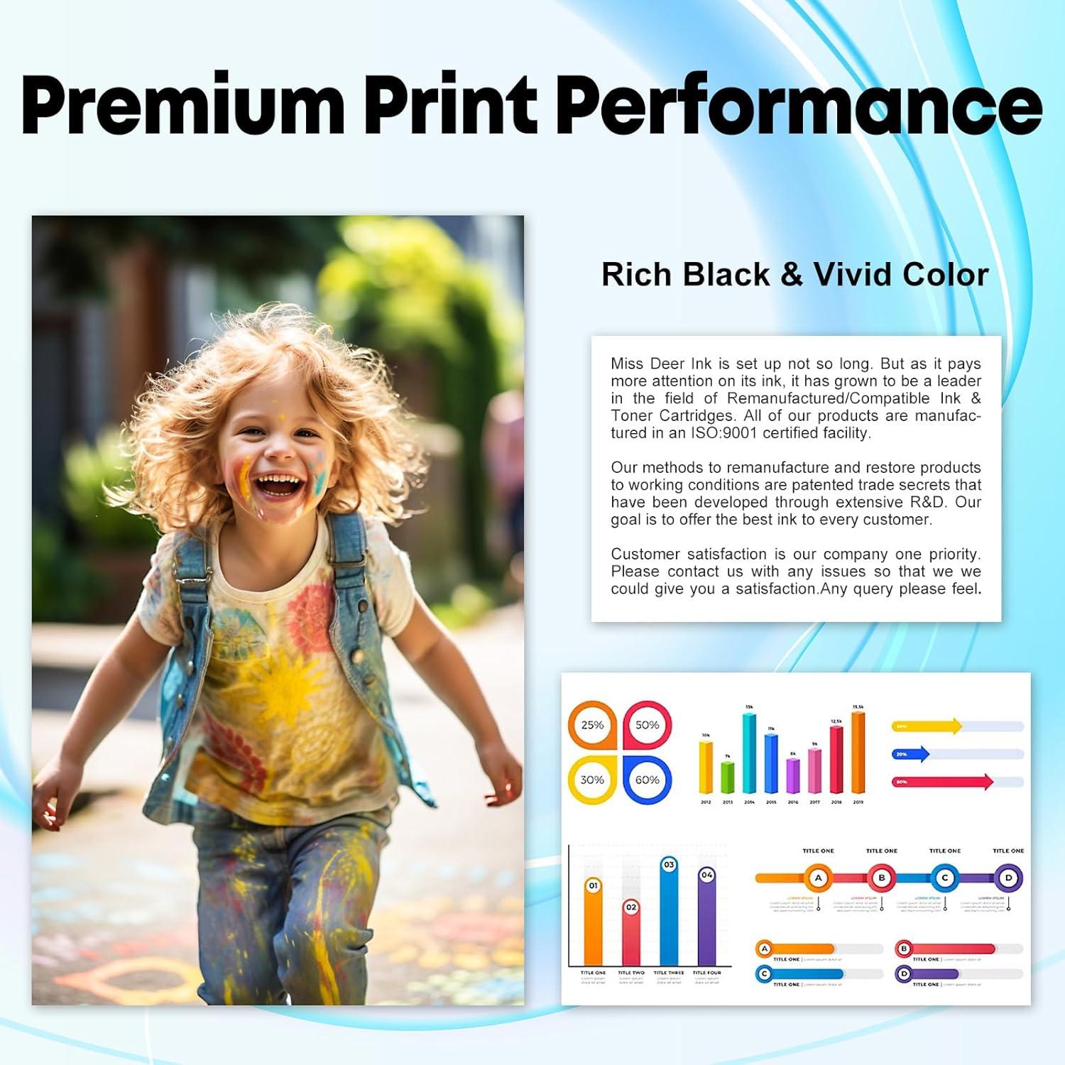 Cartuchos de Tinta Negra Miss Deer LC406XL Compatibles Brother