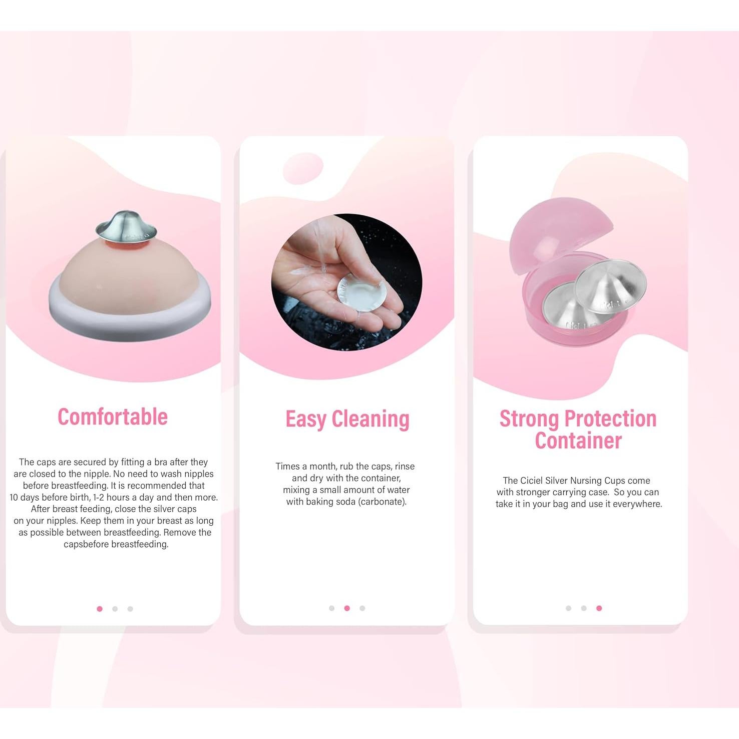 Copas de Lactancia de Plata 925 Ciciel XL - Protectores de Pezón