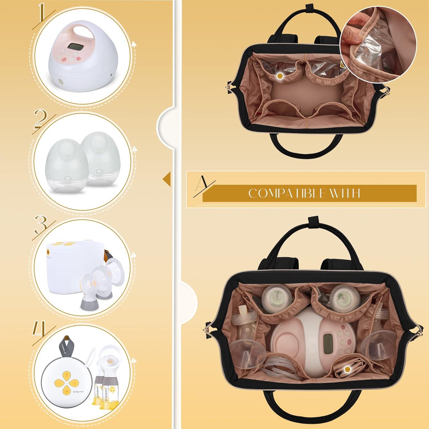 Mochila Fasrom para Extractor de Leche con Nevera Negra