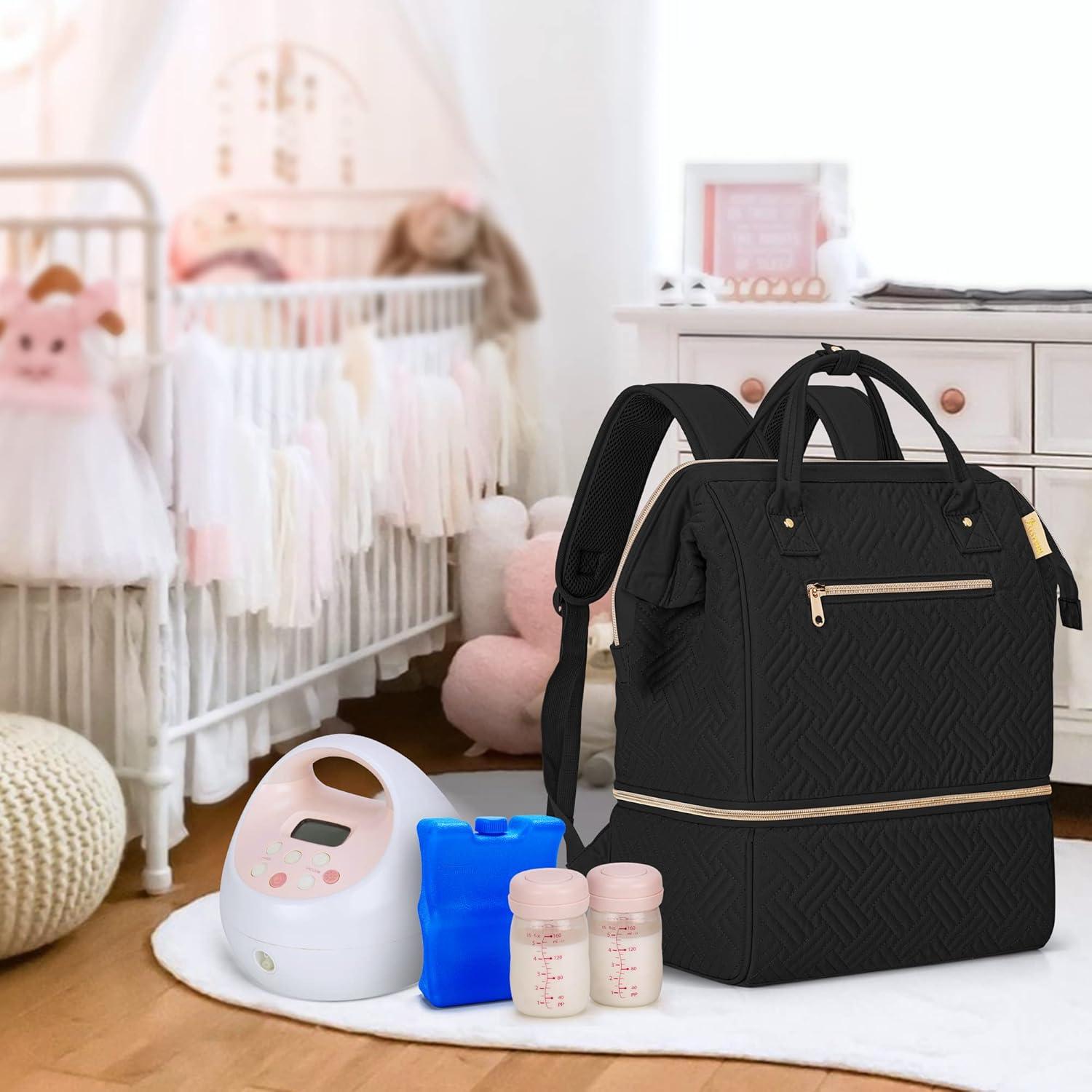 Mochila Fasrom para Extractor de Leche con Nevera Negra