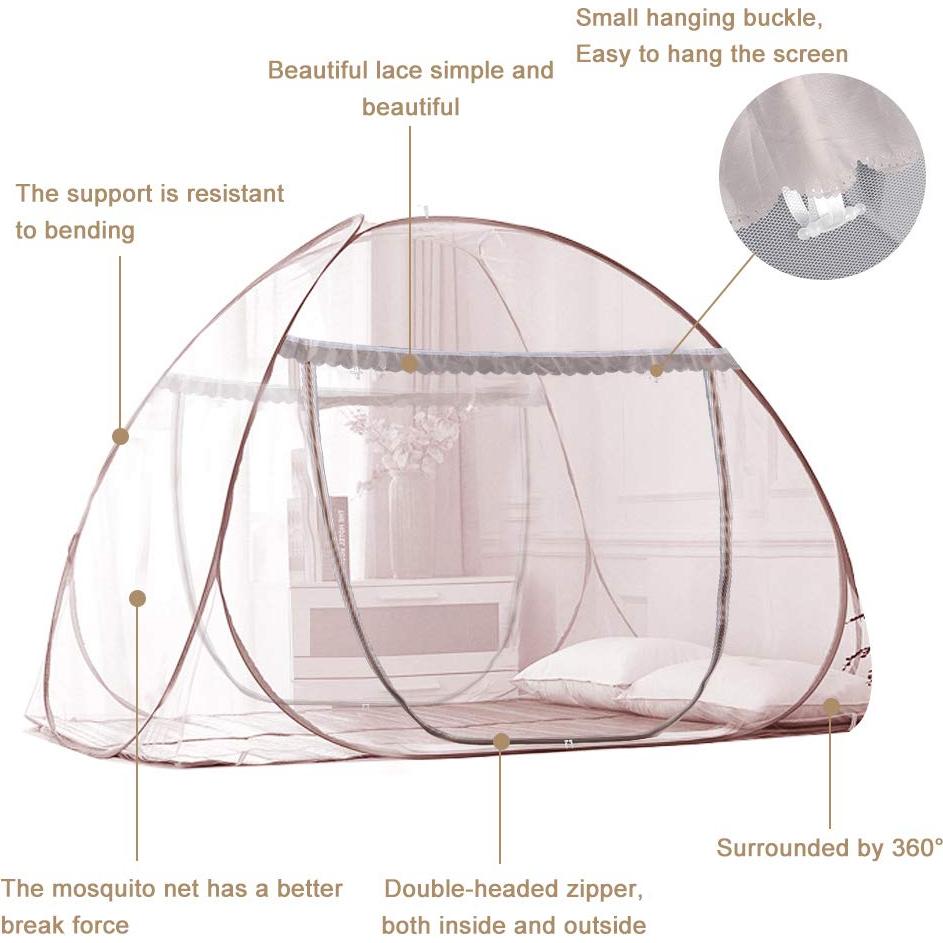 Mosquitero Plegable AMMER Marrón 200x180x150 cm para Cama