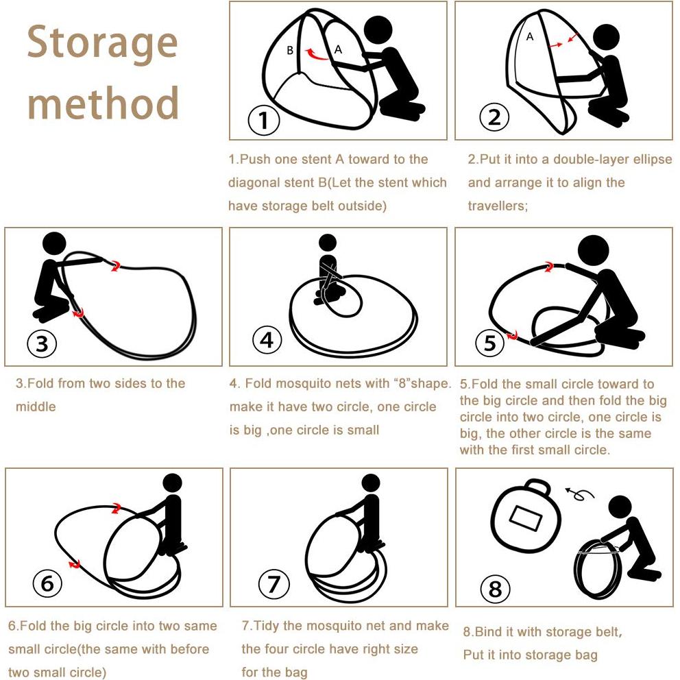 Mosquitero Plegable AMMER Marrón 200x180x150 cm para Cama
