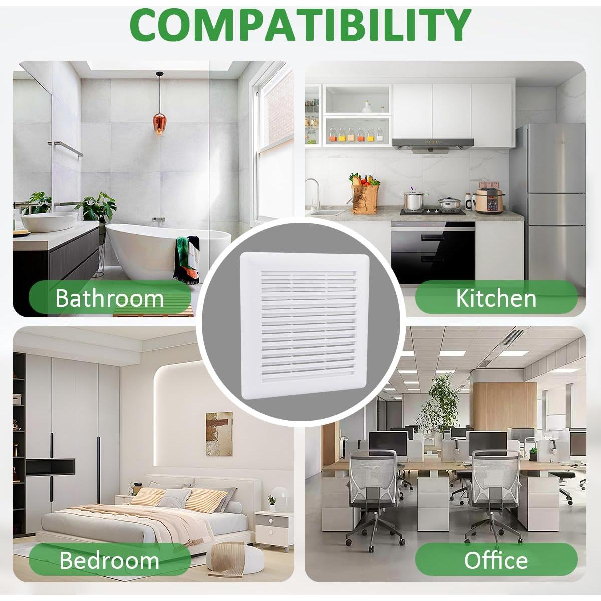 Rejilla de Ventilación WKZO C350GN para Baño 23x22 cm