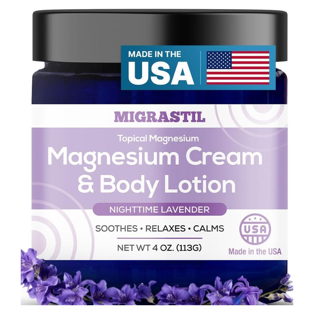 Crema de Magnesio Nocturna Vegana Basic Vigor 250mg Lavanda