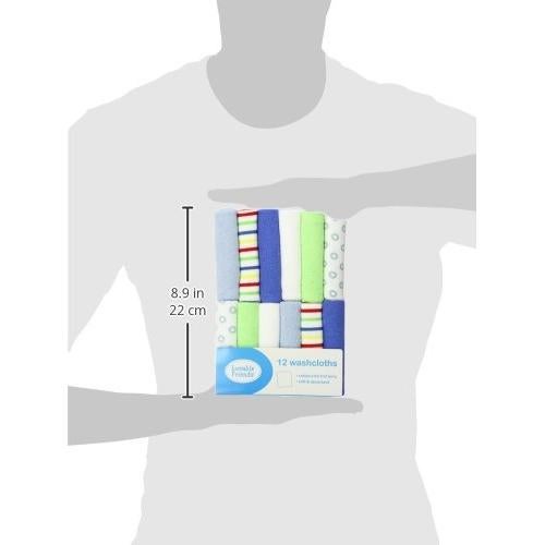 Toallitas de Algodón Luvable Friends 12-Pack Rayas Azules