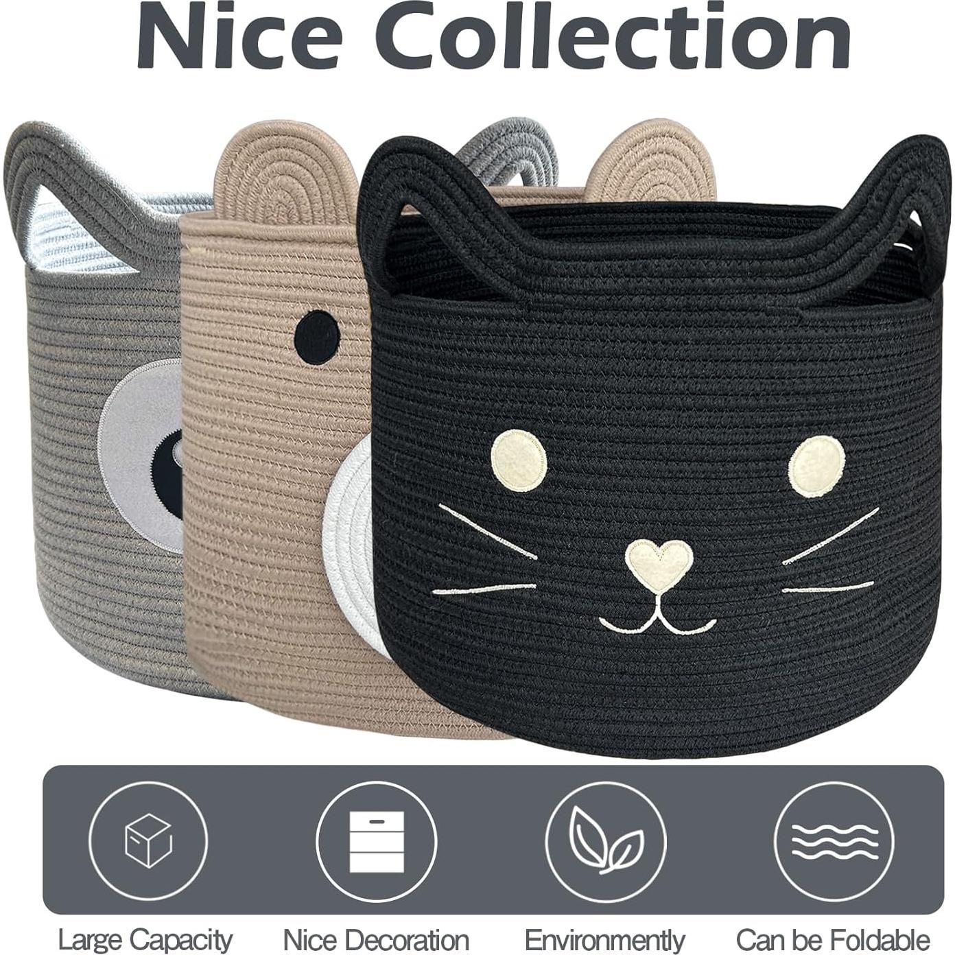 Canasta Grande para Juguetes de Gato VK VK·LIVING 38x36cm