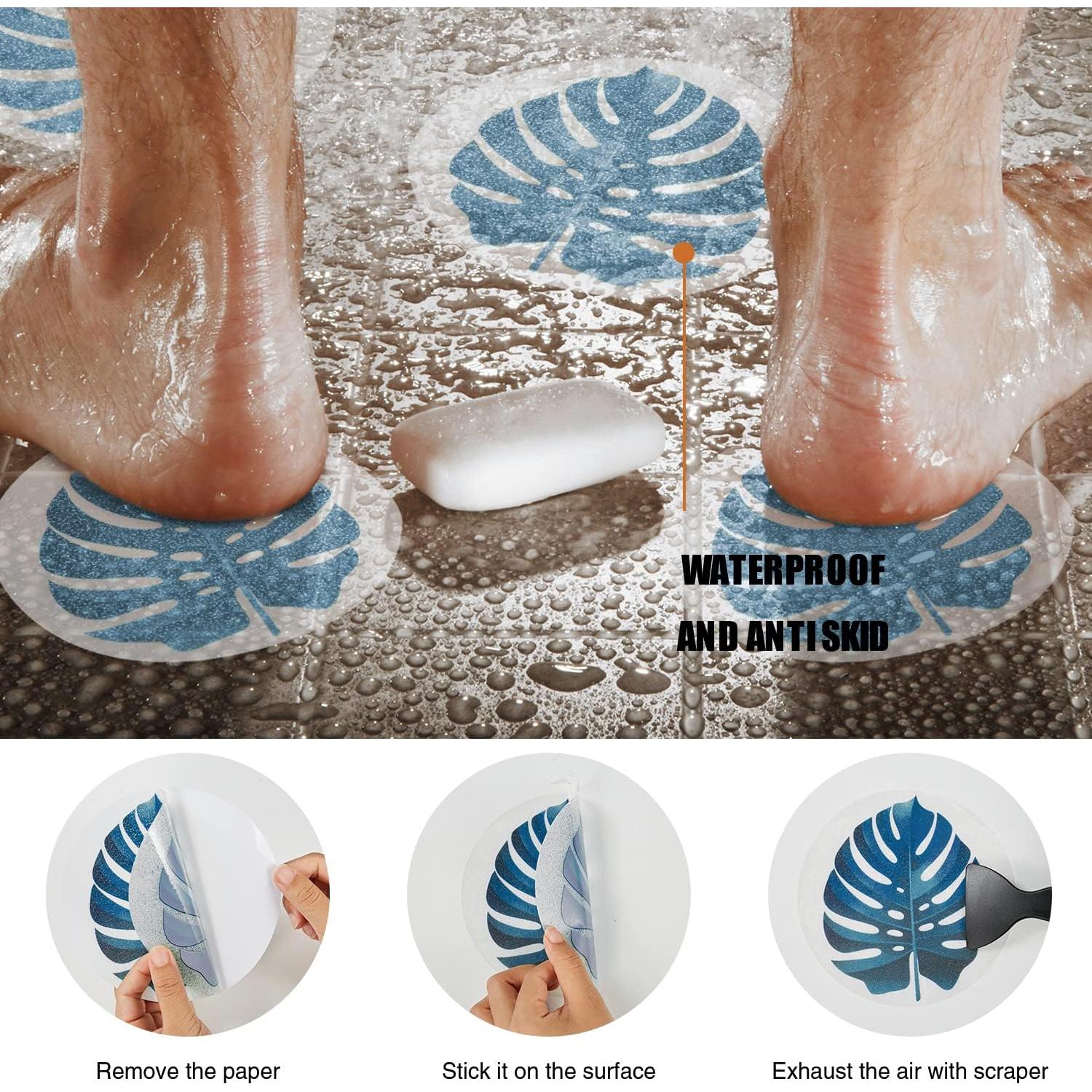 Pegatinas Antideslizantes Secopad para Bañera 10 PCS 15 cm