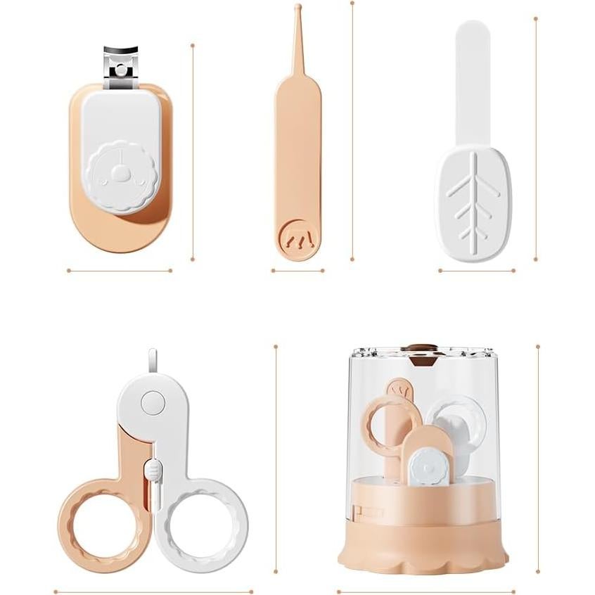 Kit de Cuidado de Uñas Kinderia para Bebés 4 en 1 Rosa