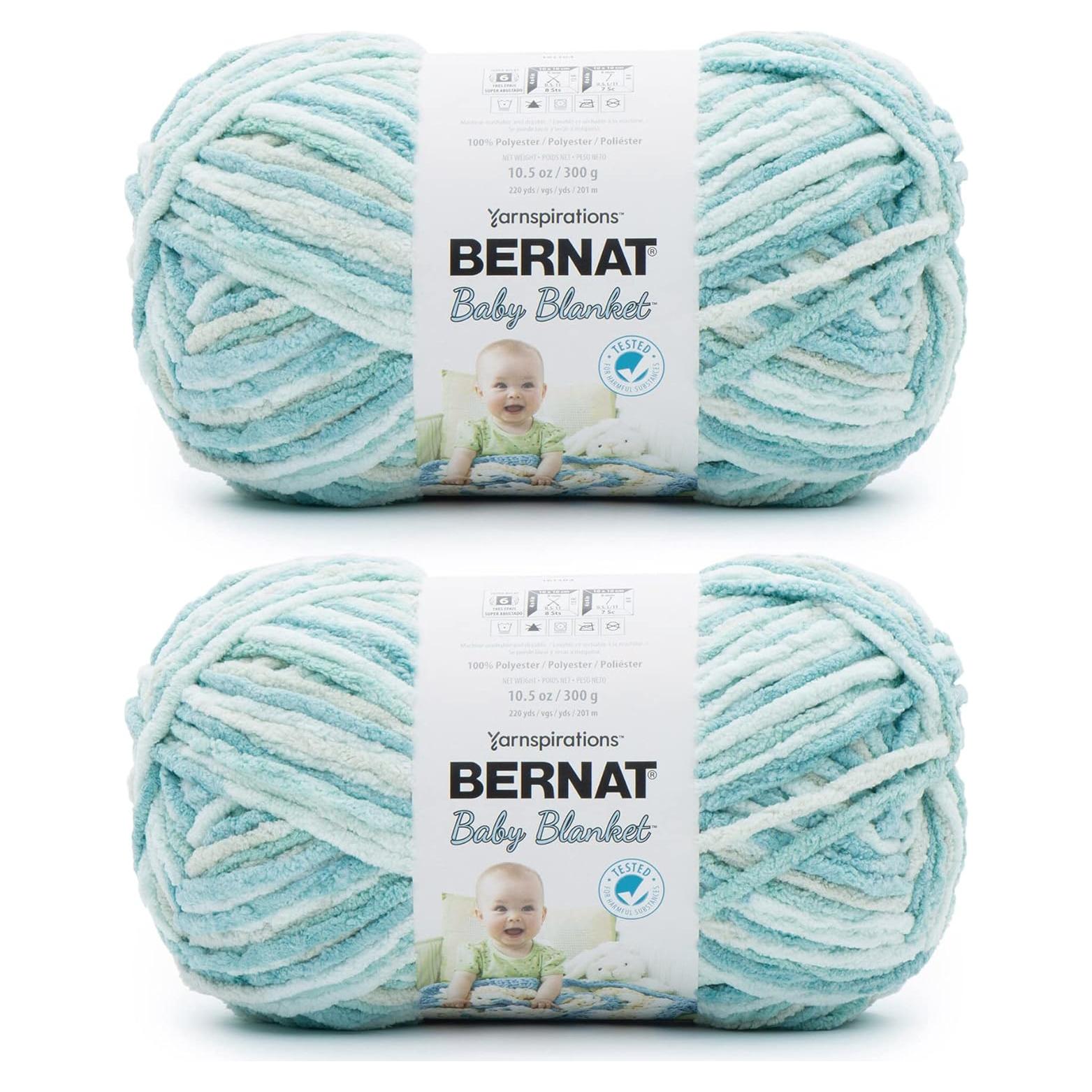 Hilo de manta Bernat azul verde 2 paquetes 300g 201m poliéster