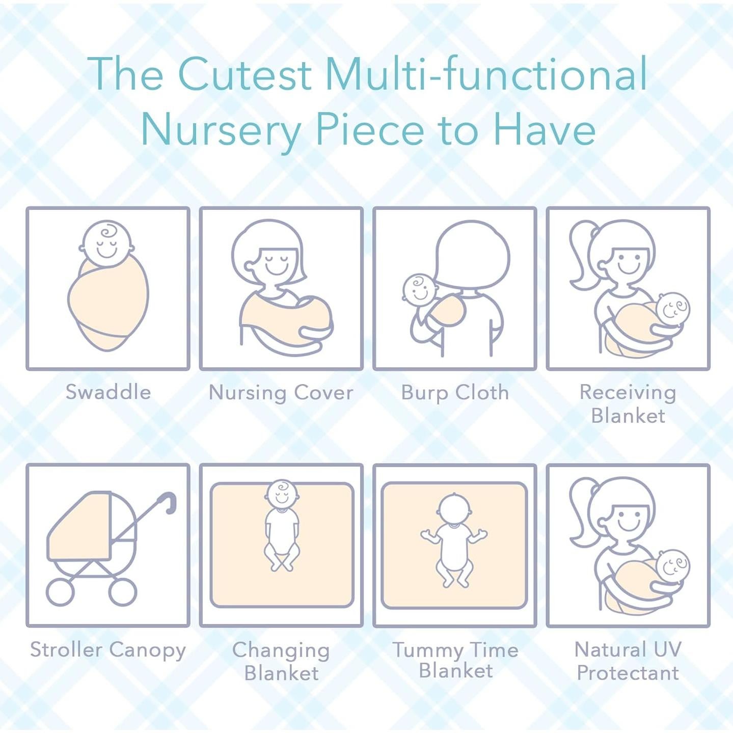 Manta de Arrullo y Sombrero Sincerely Cozy Bebé 0-3 Meses