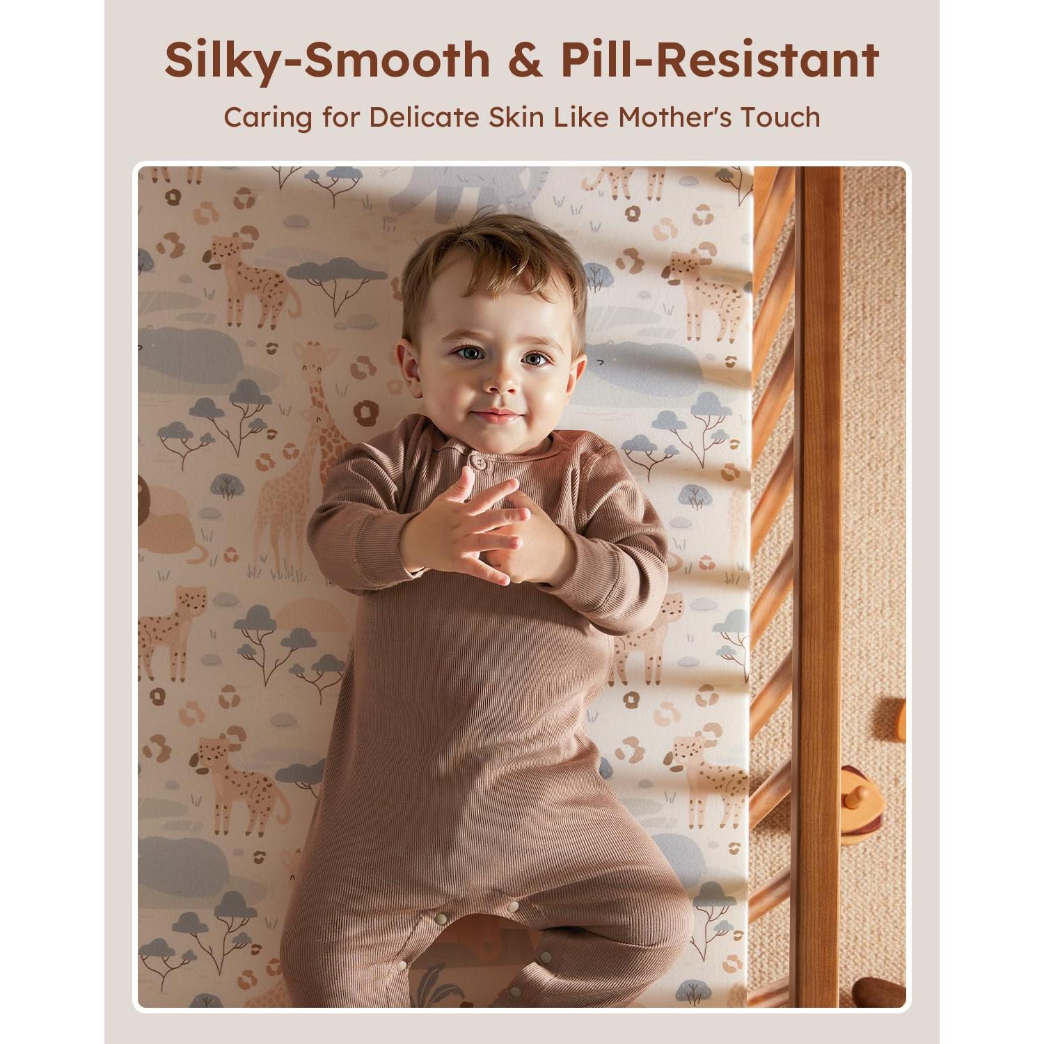 Juego de 3 Sábanas Ajustadas para Cuna Unnivoll Elefante 132x71cm