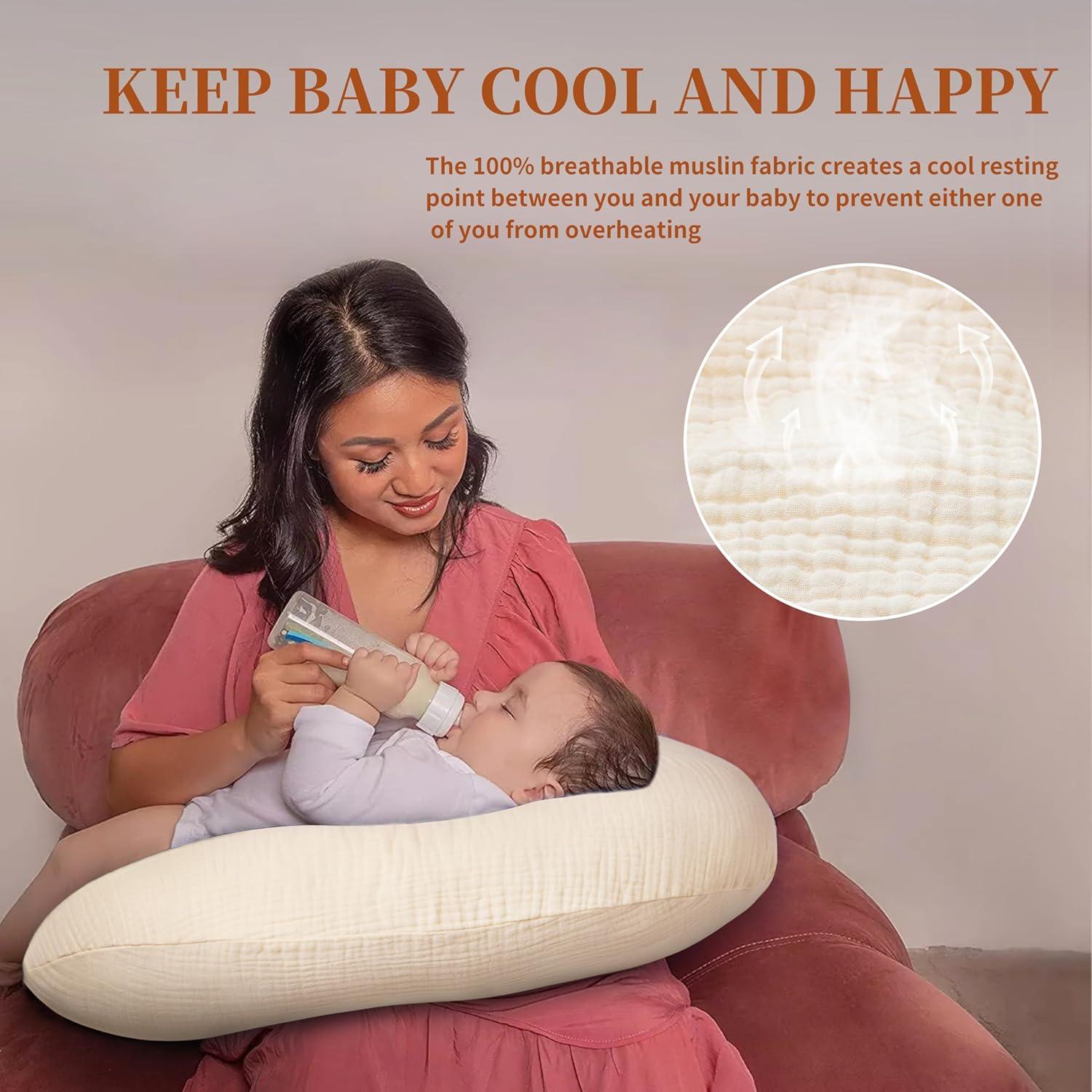 Funda de Almohada de Lactancia Pro Goleem 100% Algodón Muslin - 2 Piezas