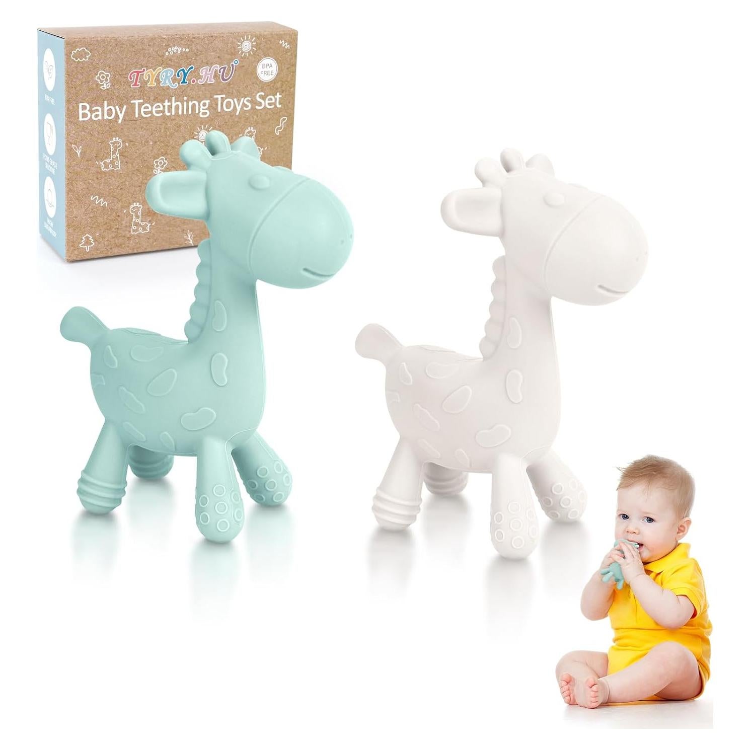 Mordedores de Dentición TYRY.HU Jirafa Silicona 2 Piezas