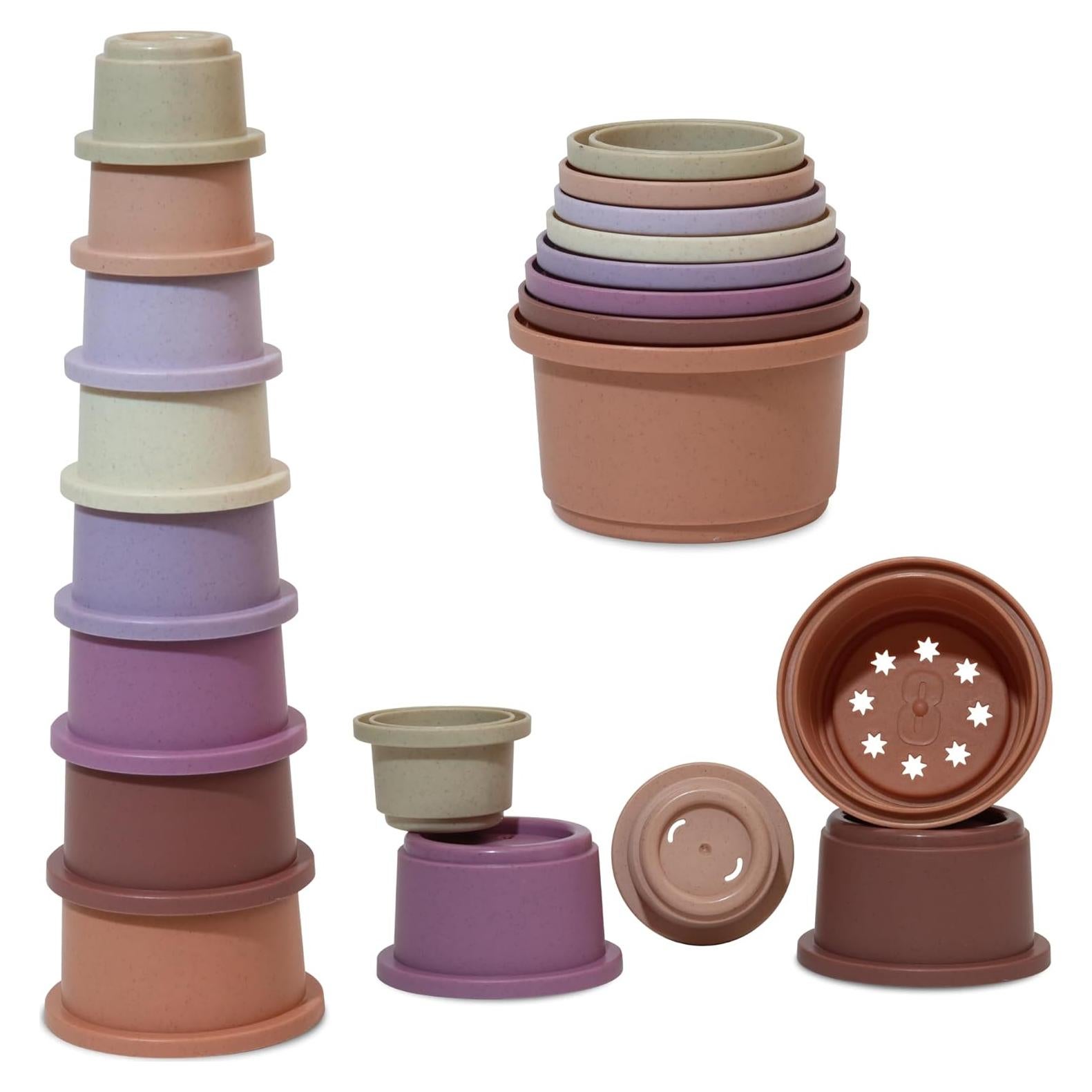 Juego de Tazas Apilables Tiny Tinker 8 Piezas para Bebés