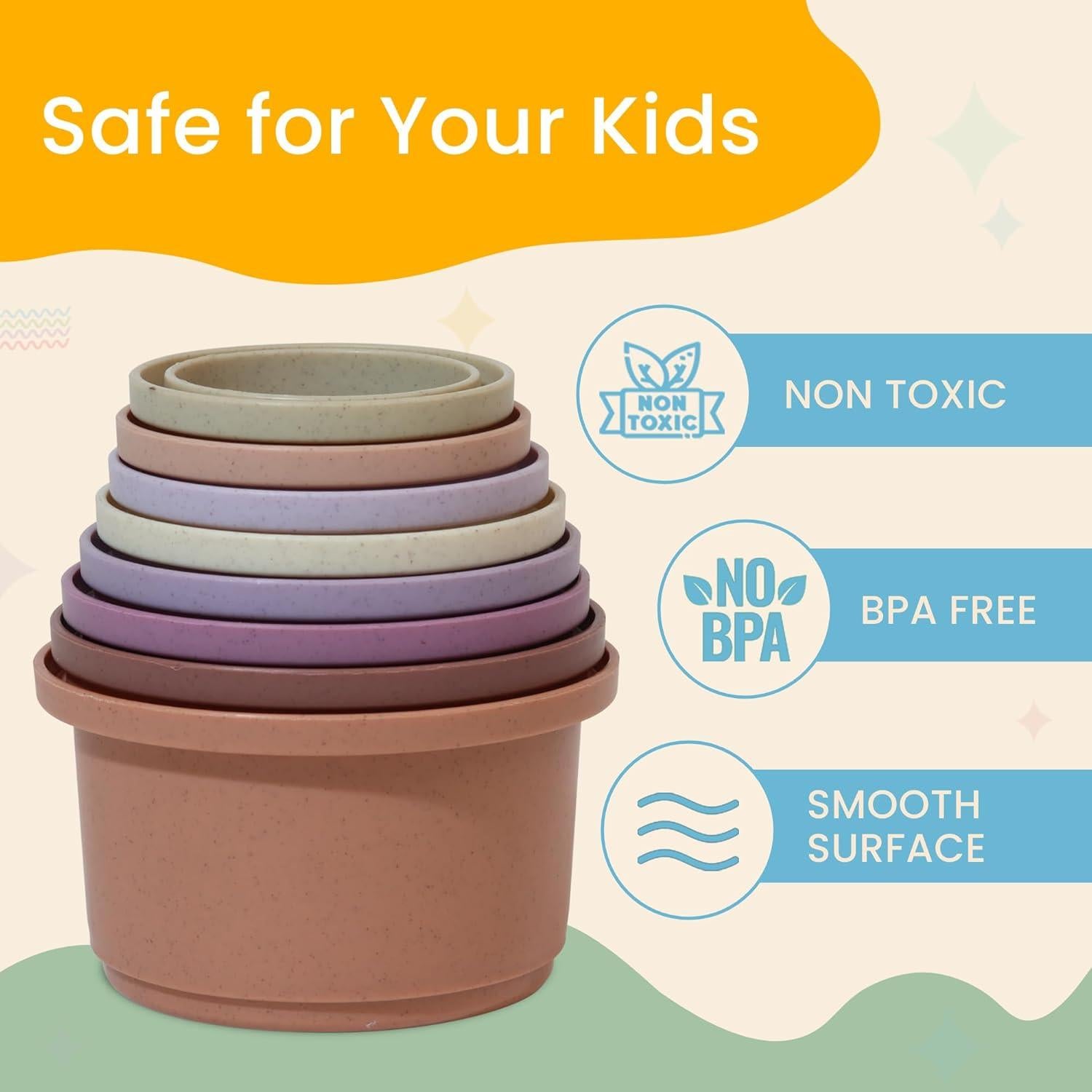 Juego de Tazas Apilables Tiny Tinker 8 Piezas para Bebés