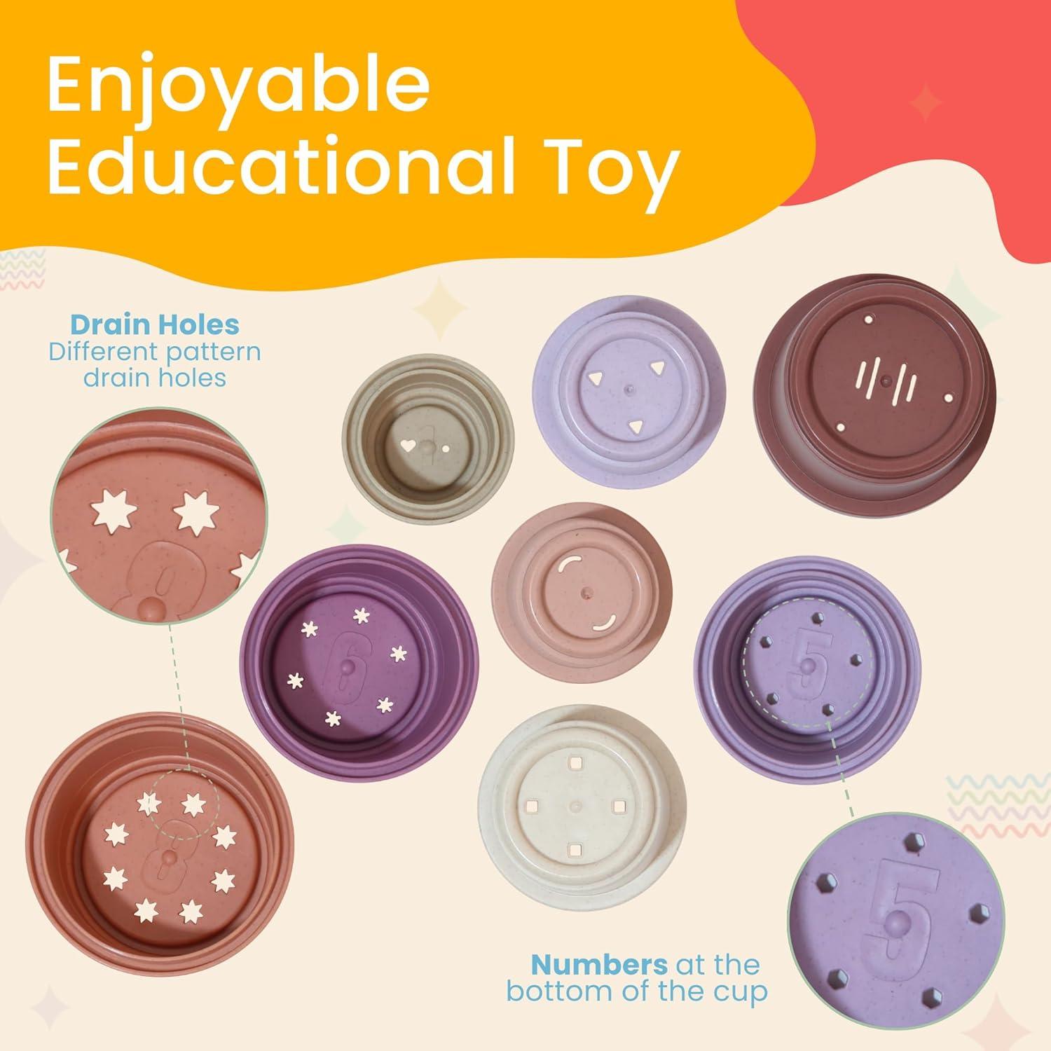 Juego de Tazas Apilables Tiny Tinker 8 Piezas para Bebés