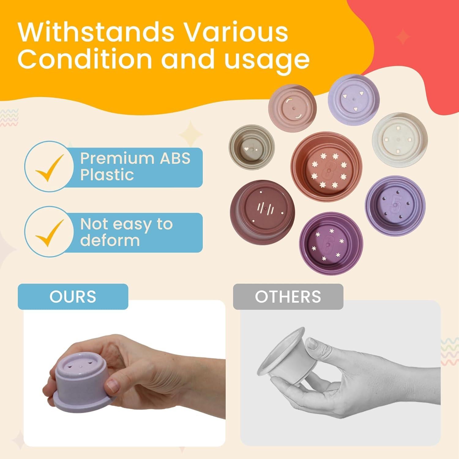 Juego de Tazas Apilables Tiny Tinker 8 Piezas para Bebés