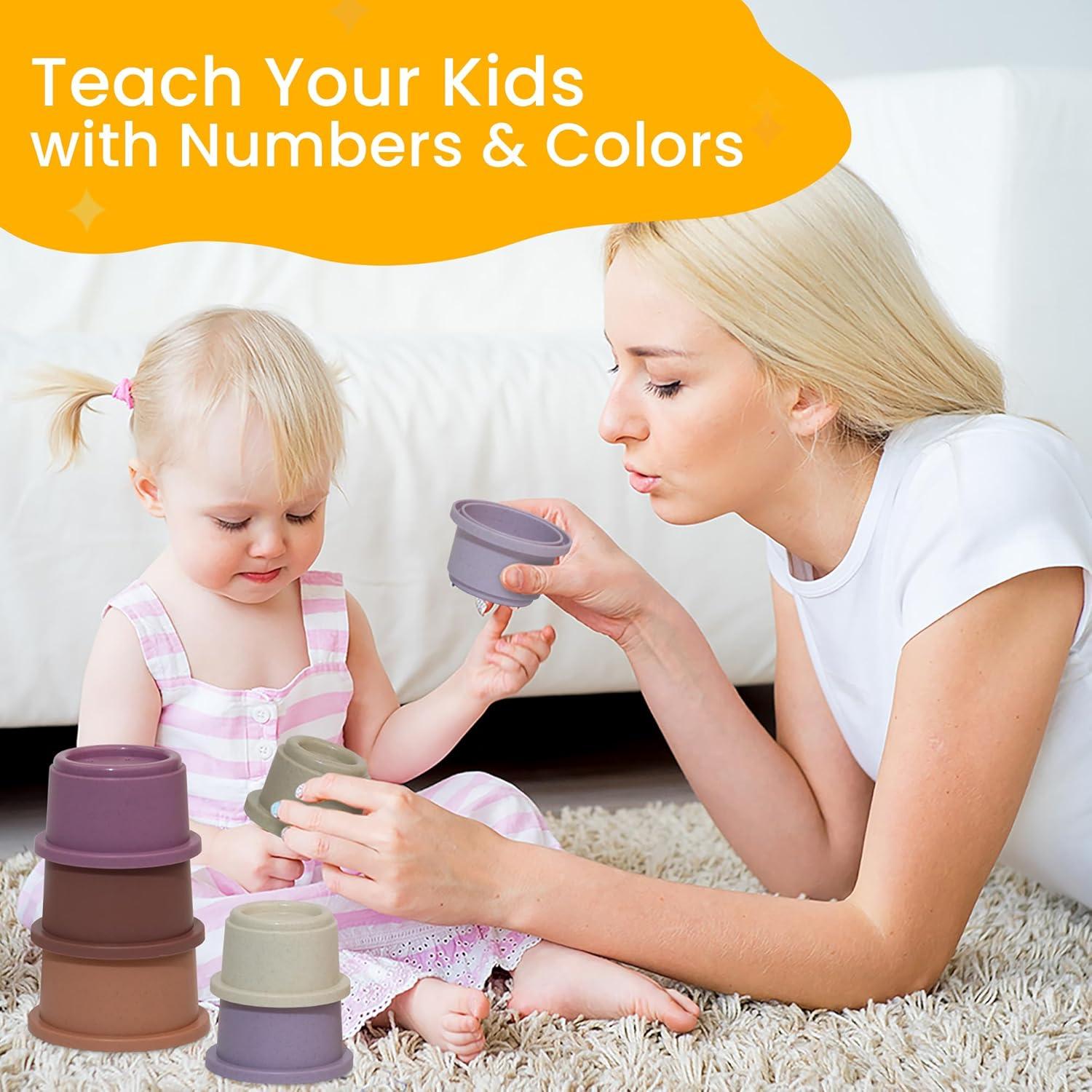 Juego de Tazas Apilables Tiny Tinker 8 Piezas para Bebés