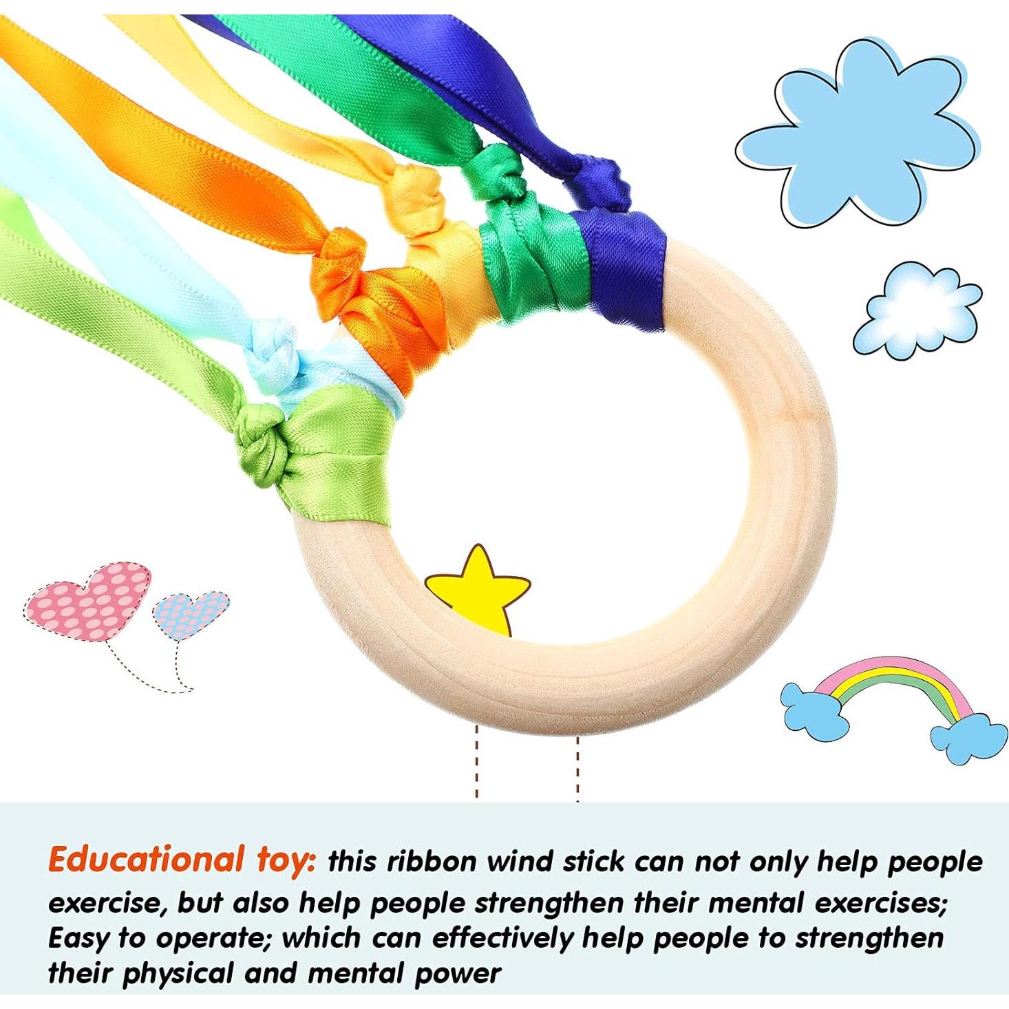 Varitas de Cinta Arcoíris Sumind 6 Pcs para Niños - Juguete Educativo