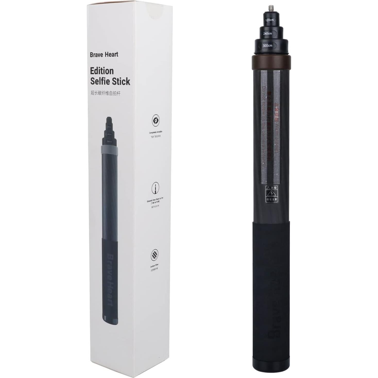 Palo de Selfie 3M Fibra de Carbono 3m para Insta360 X4 X3 X2