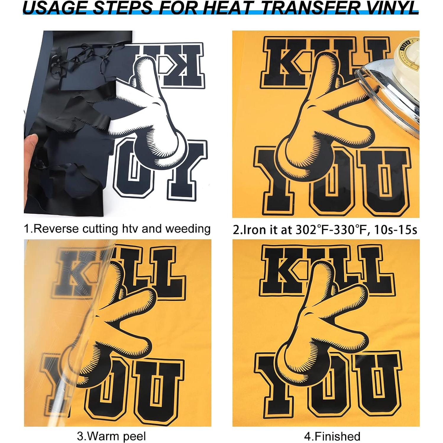 Rollos de Vinilo de Transferencia de Calor GYT 30.5x215 cm Negro