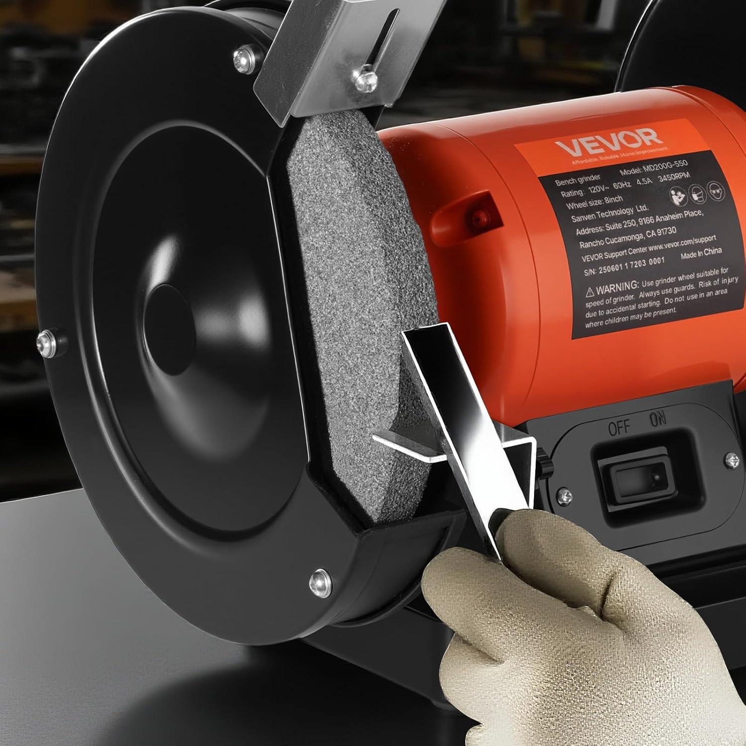 Esmeril de Banco VEVOR 6" 250W 1750RPM con Ruedas de 36/60 Granos
