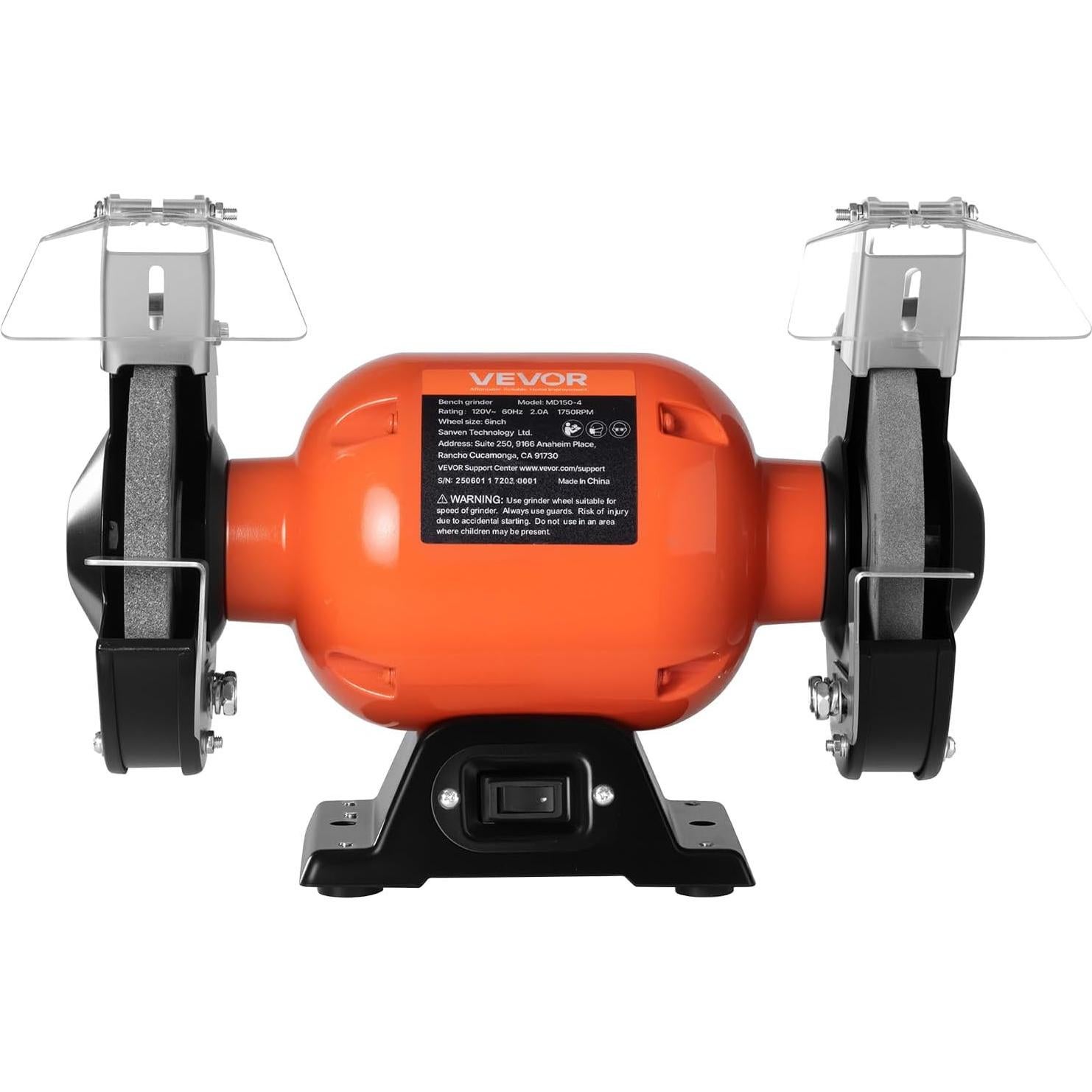 Esmeril de Banco VEVOR 6" 250W 1750RPM con Ruedas de 36/60 Granos