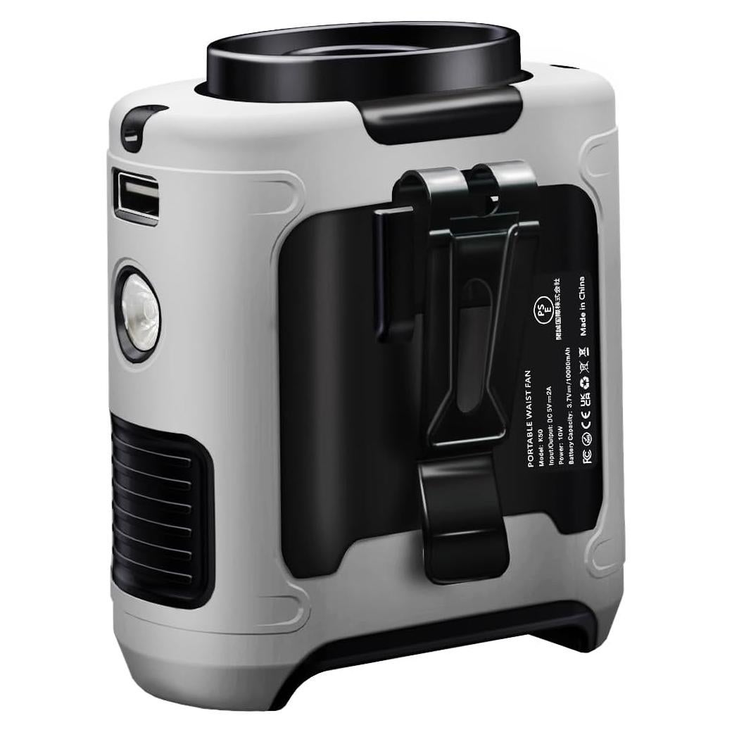 Ventilador Portátil CAZOKASI K50 10000mAh Clip Cintura