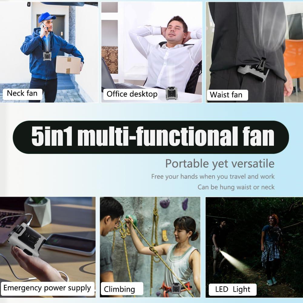 Ventilador Portátil CAZOKASI K50 10000mAh Clip Cintura