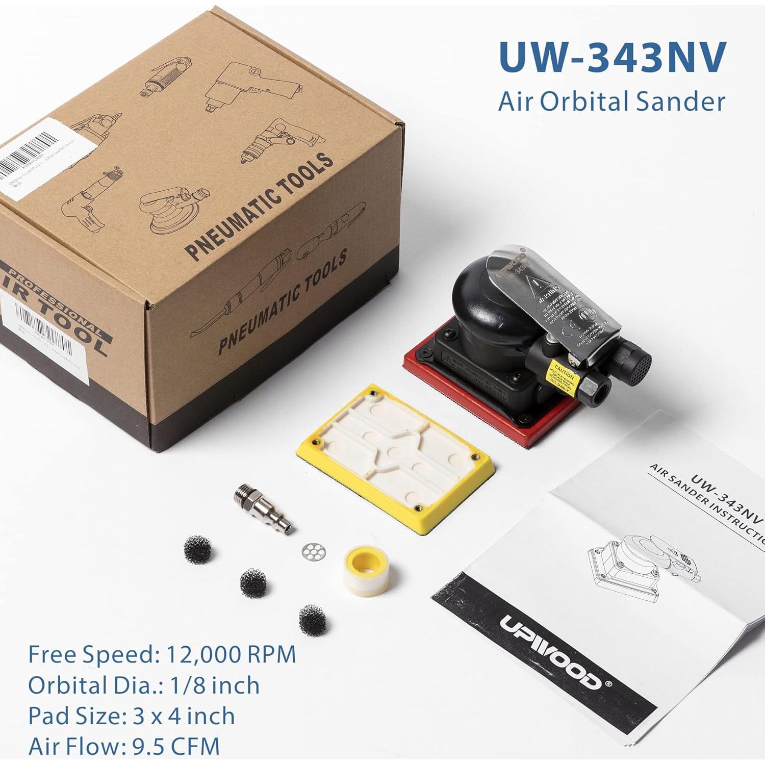 Lijadora Orbital Sin Vacío UPWOOD 3x4" 12000 OPM Aire